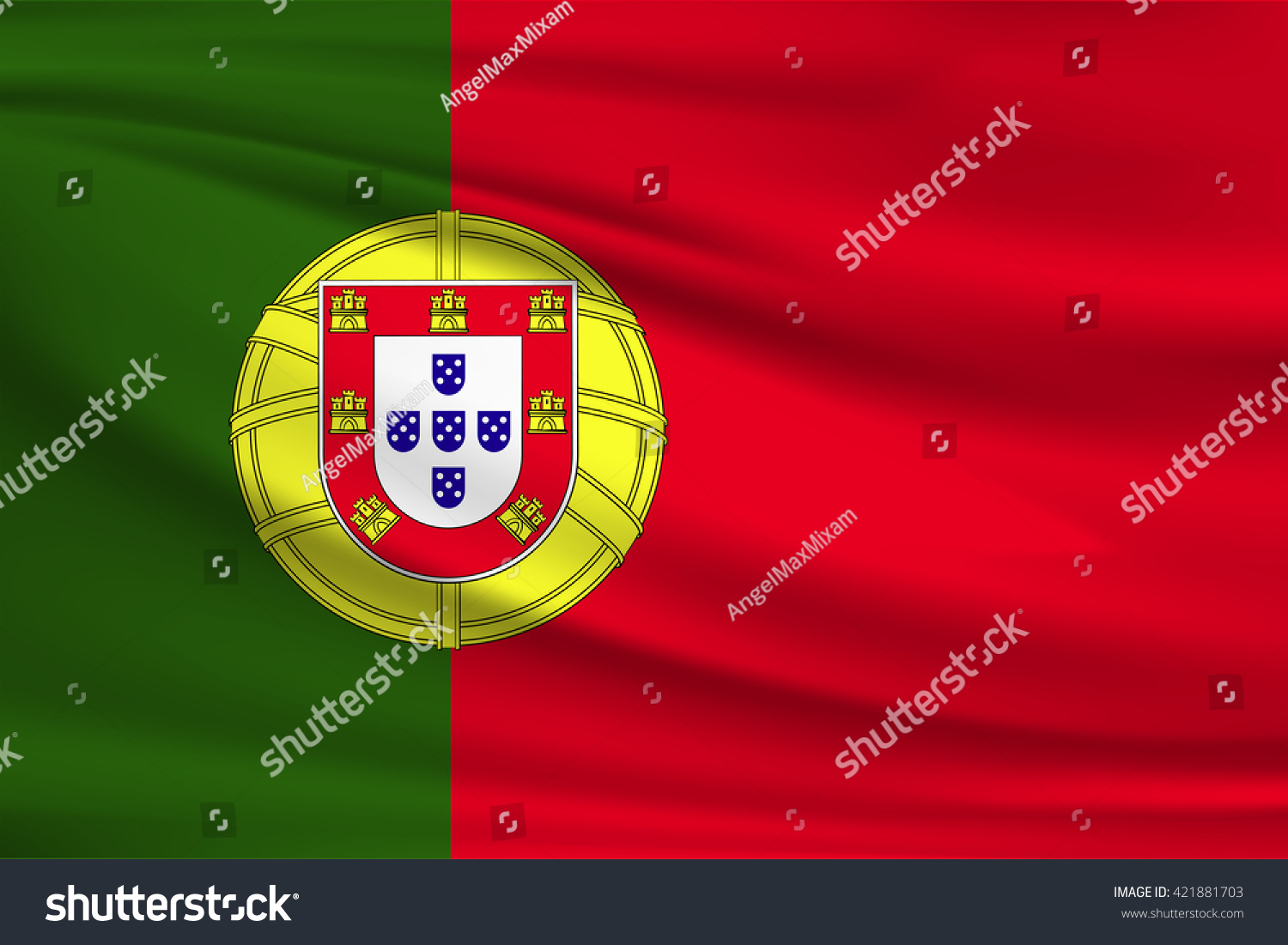 National Flag Of Portugal Stock Vector Illustration 421881703 ...