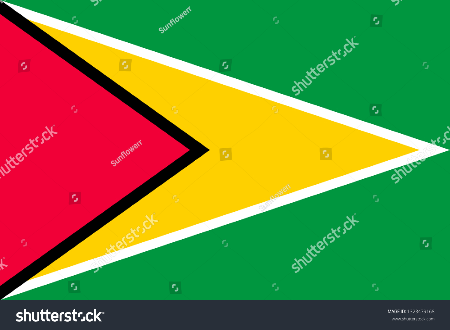 SVG of National flag of republic Guyana. Guyanese patriotic symbol with official colors. South America country identity object. Guyana flag vector illustration in flat design for web or mobile app. svg