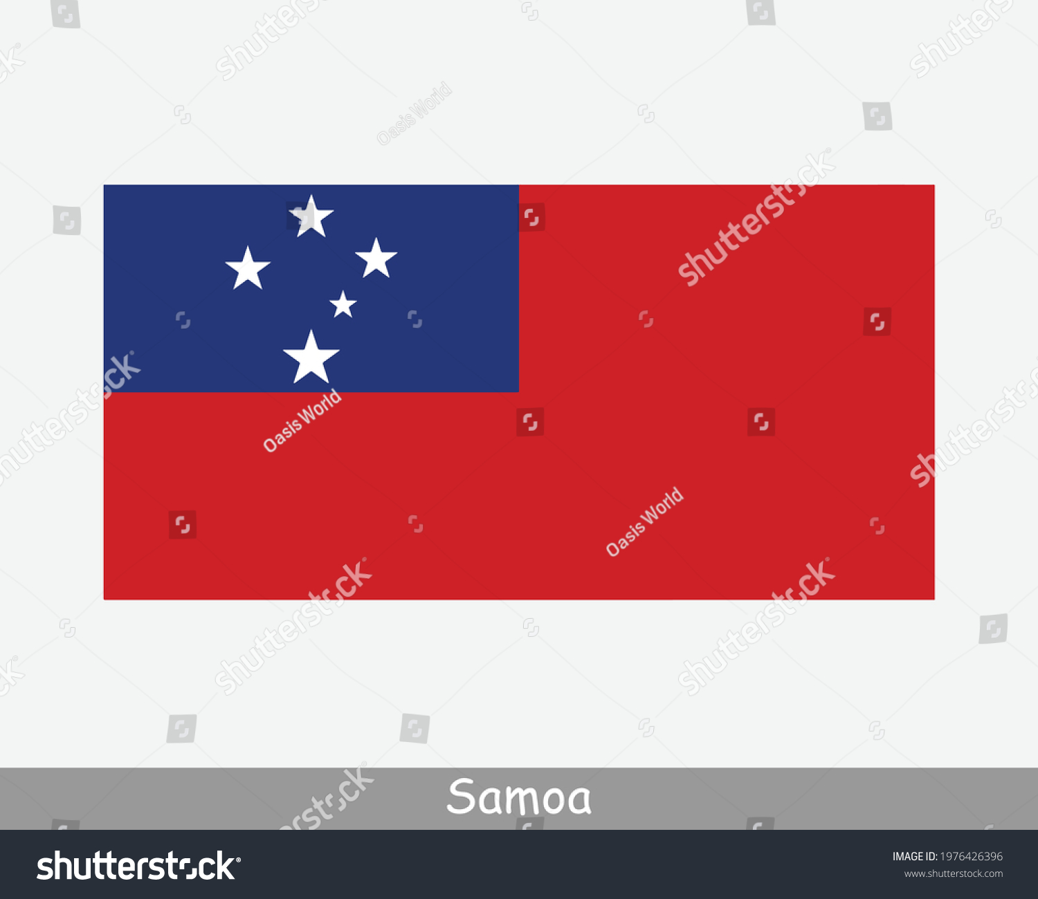 SVG of National Flag of Samoa. Samoan Country Flag. Independent State of Samoa Detailed Banner. EPS Vector Illustration Cut File svg