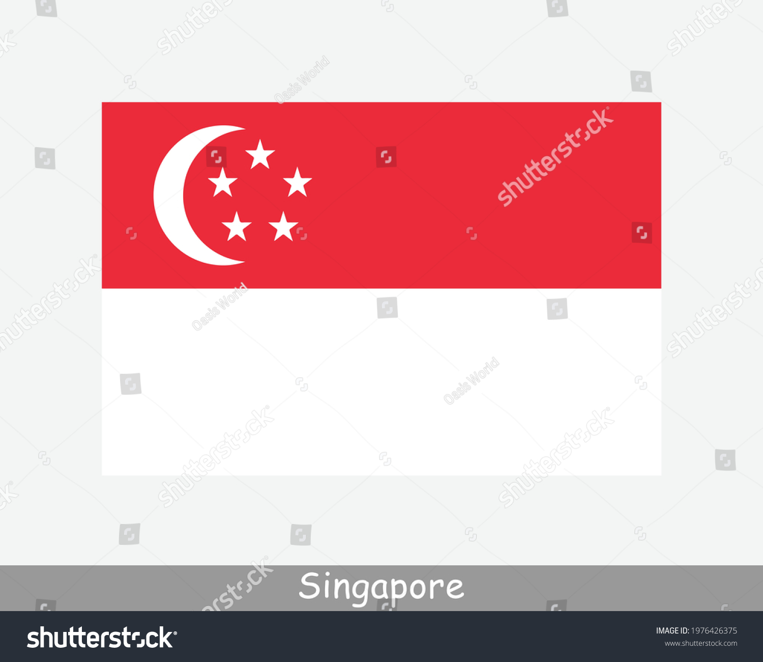 SVG of National Flag of Singapore. Singaporean Country Flag. Republic of Singapore Detailed Banner. EPS Vector Illustration Cut File svg