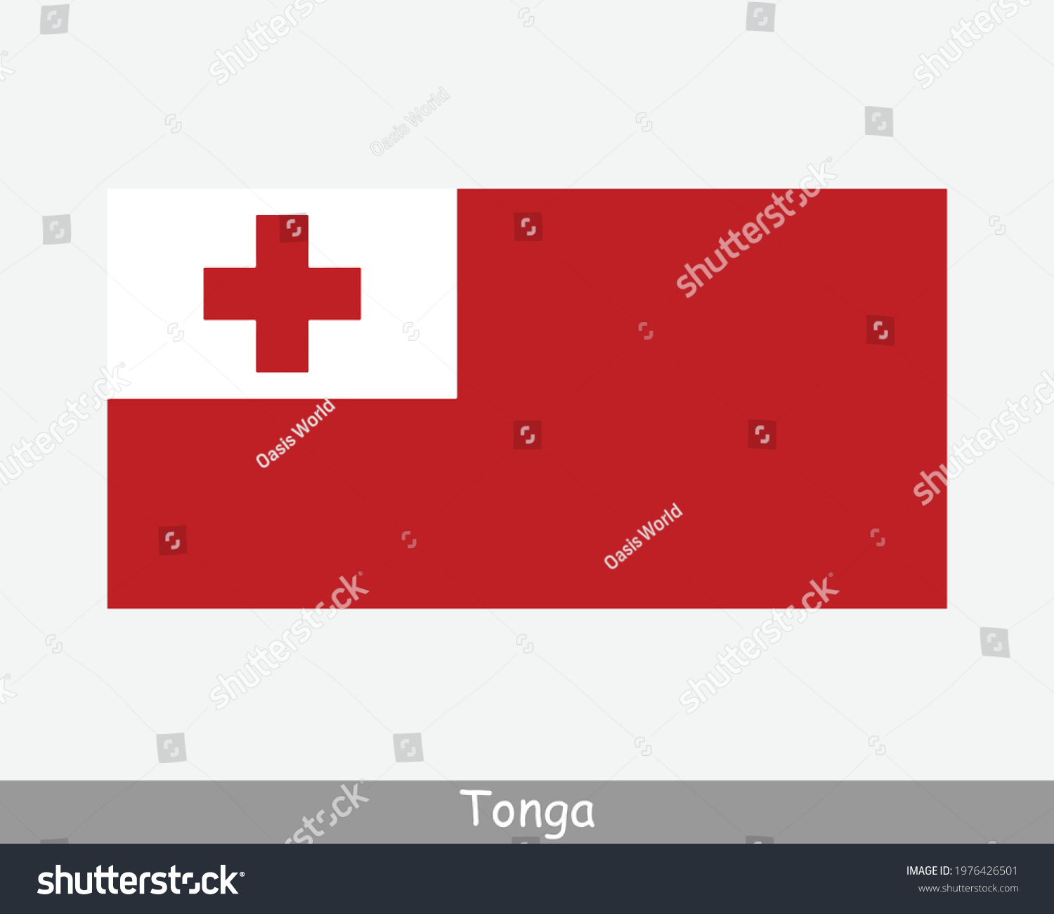 SVG of National Flag of Tonga. Tongan Country Flag. Kingdom of Tonga Detailed Banner. EPS Vector Illustration Cut File svg