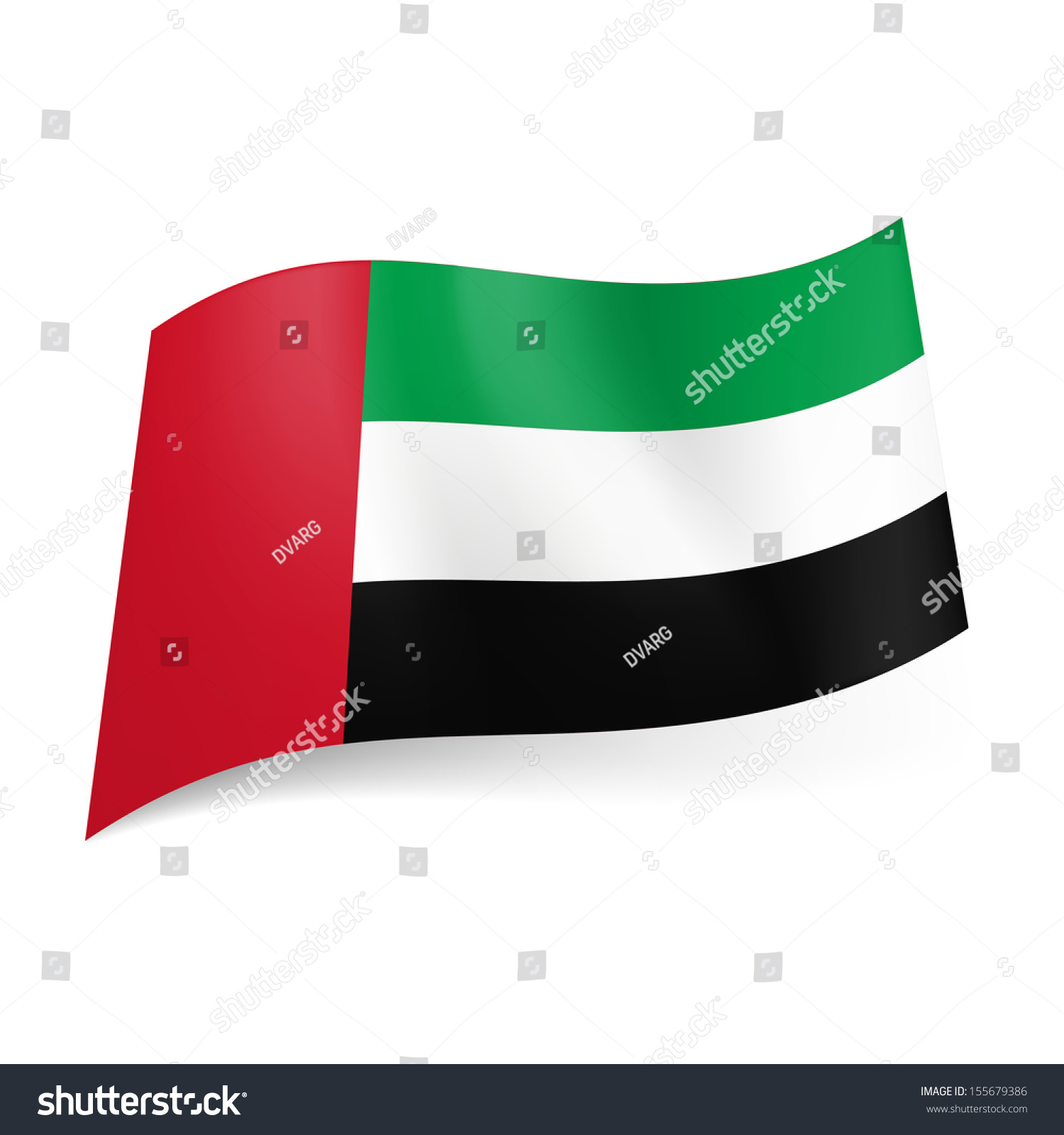 National Flag United Arab Emirates Green Stock Vector Royalty Free