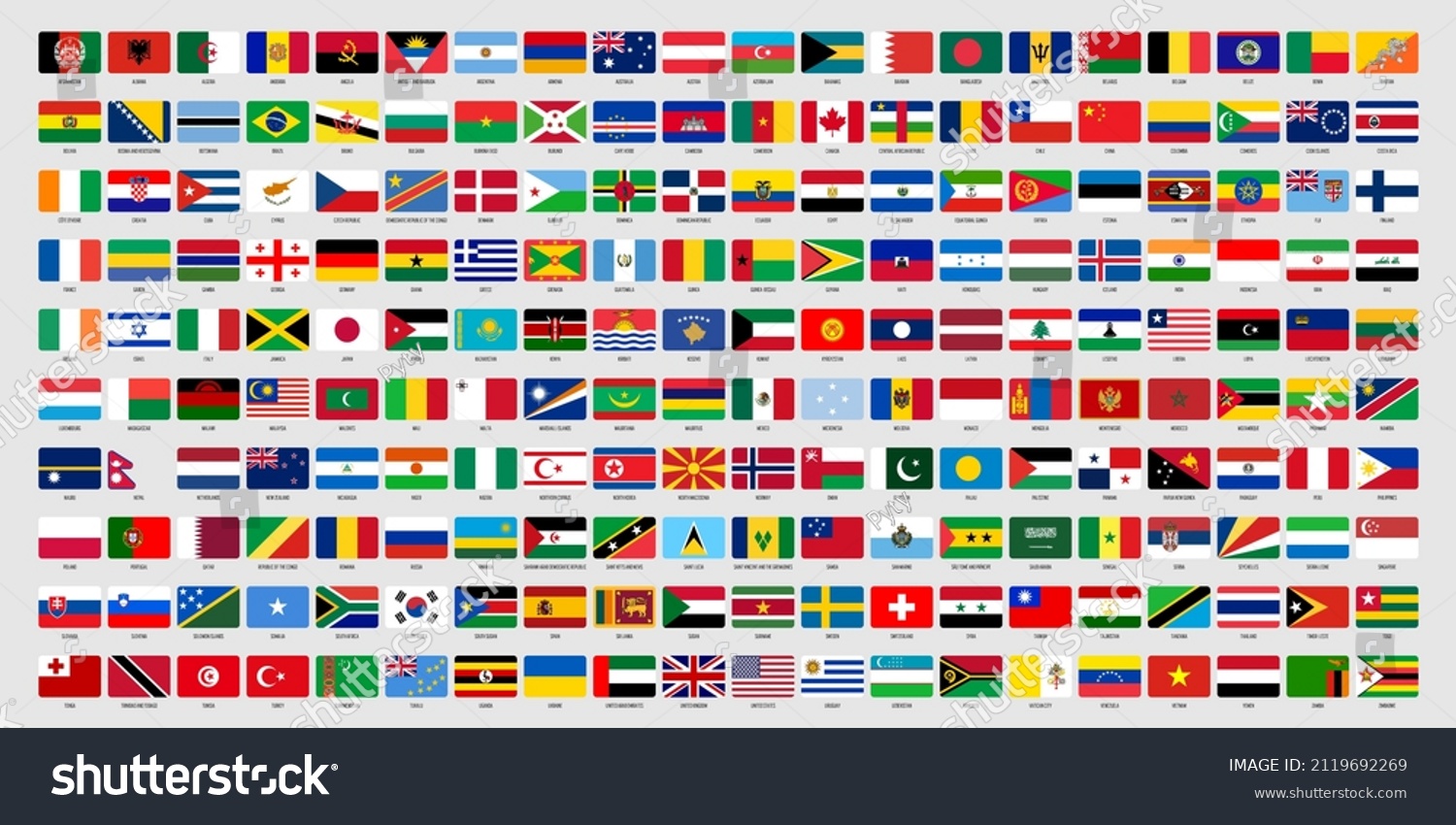 National Flags World Countries Collection Stock Vector (Royalty Free ...