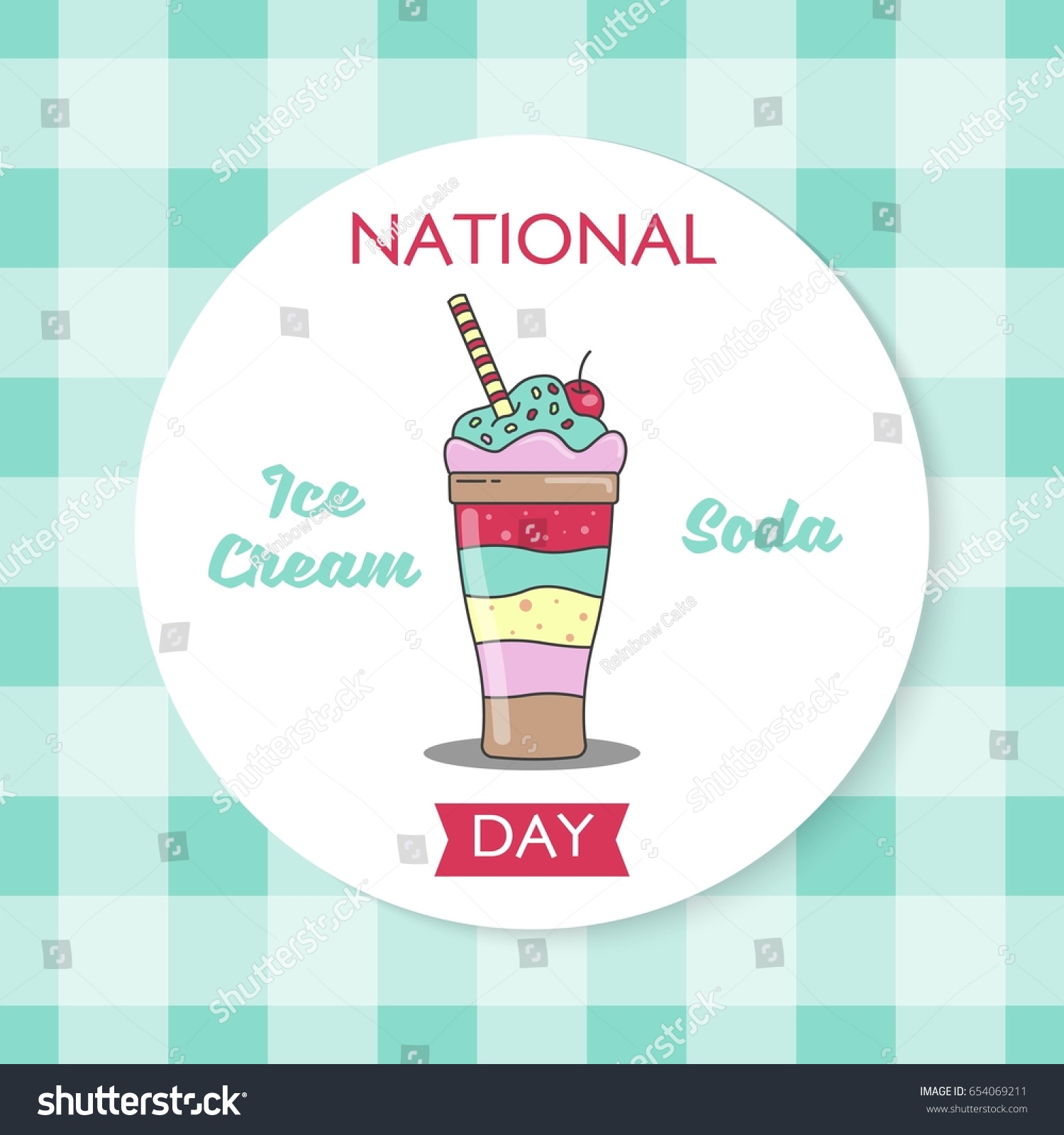 National Ice Cream Soda Day Vector Stock Vector (Royalty Free