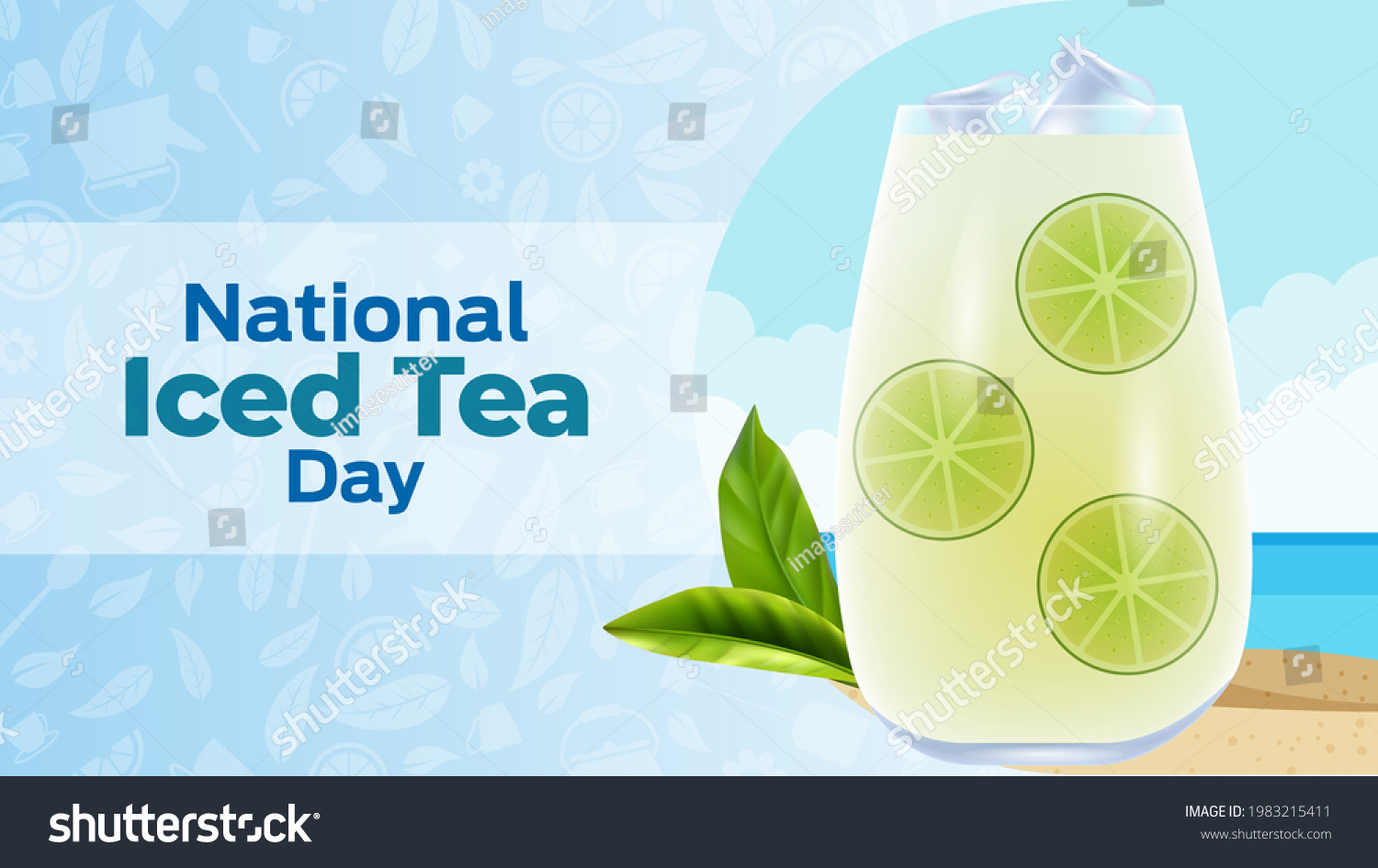 National Iced Tea Day On June Stock Vector (Royalty Free) 1983215411