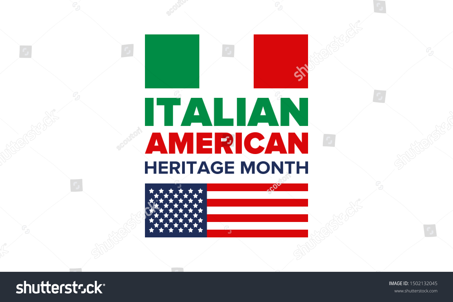 National Italian American Heritage Month Happy Stock Vector (Royalty