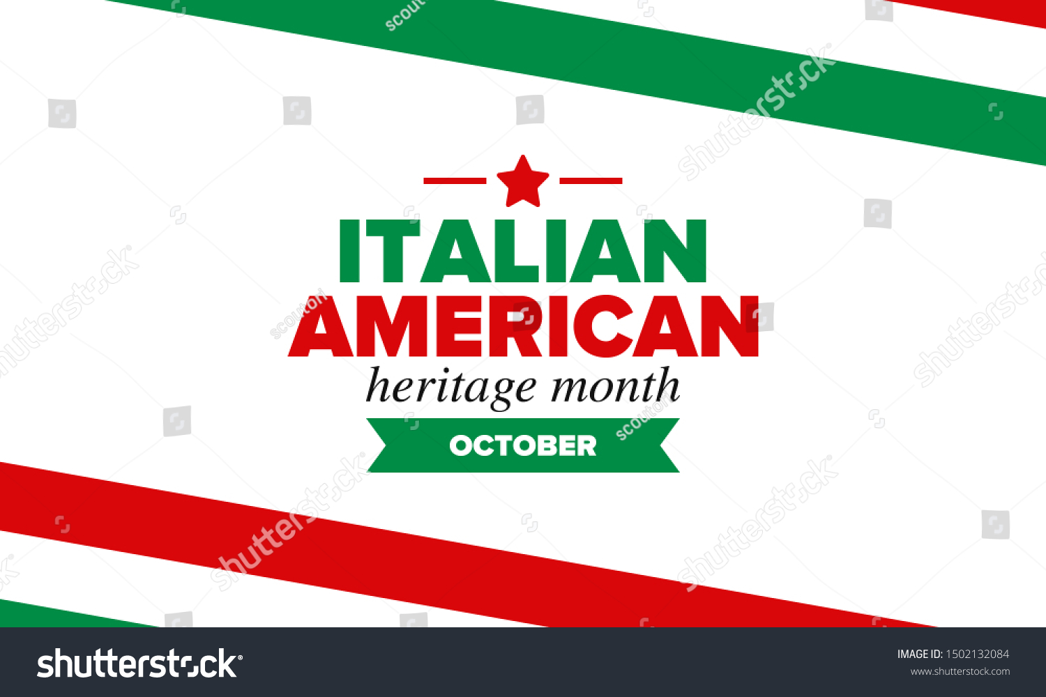 National Italian American Heritage Month Happy Stock Vector (Royalty