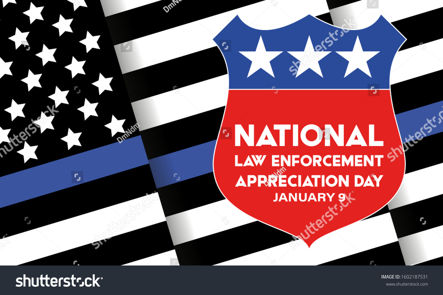 National Law Enforcement Appreciation Day Lead Stock Vector (Royalty ...