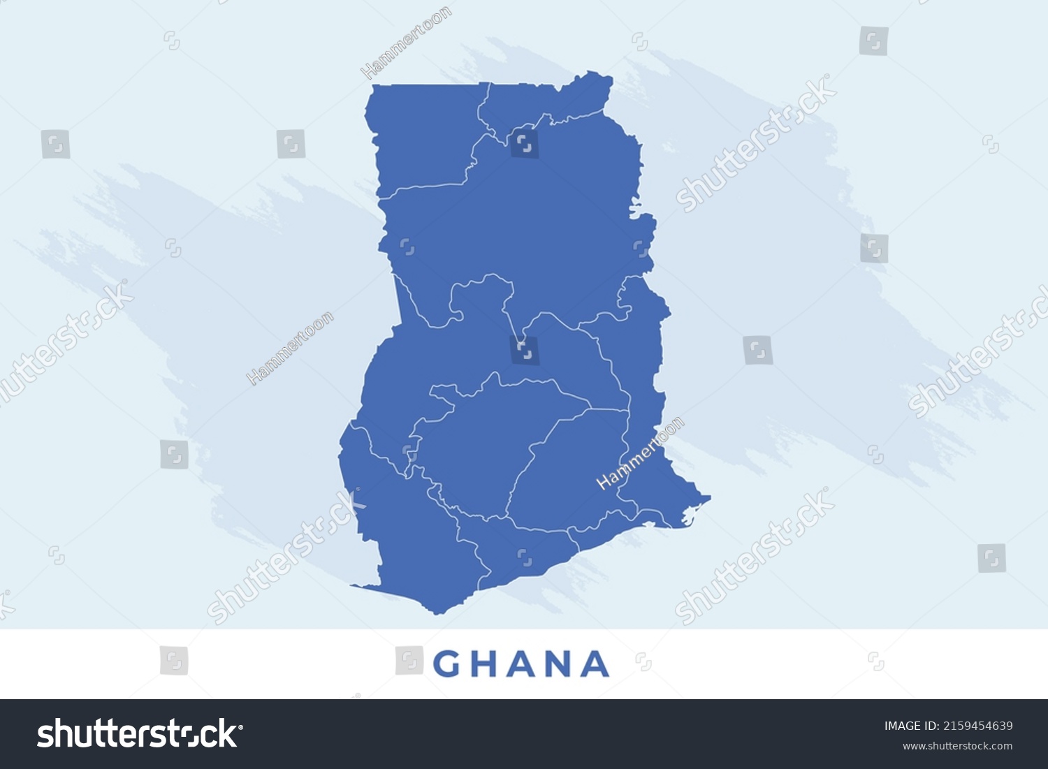 National Map Ghana Ghana Map Vector Stock Vector (Royalty Free ...