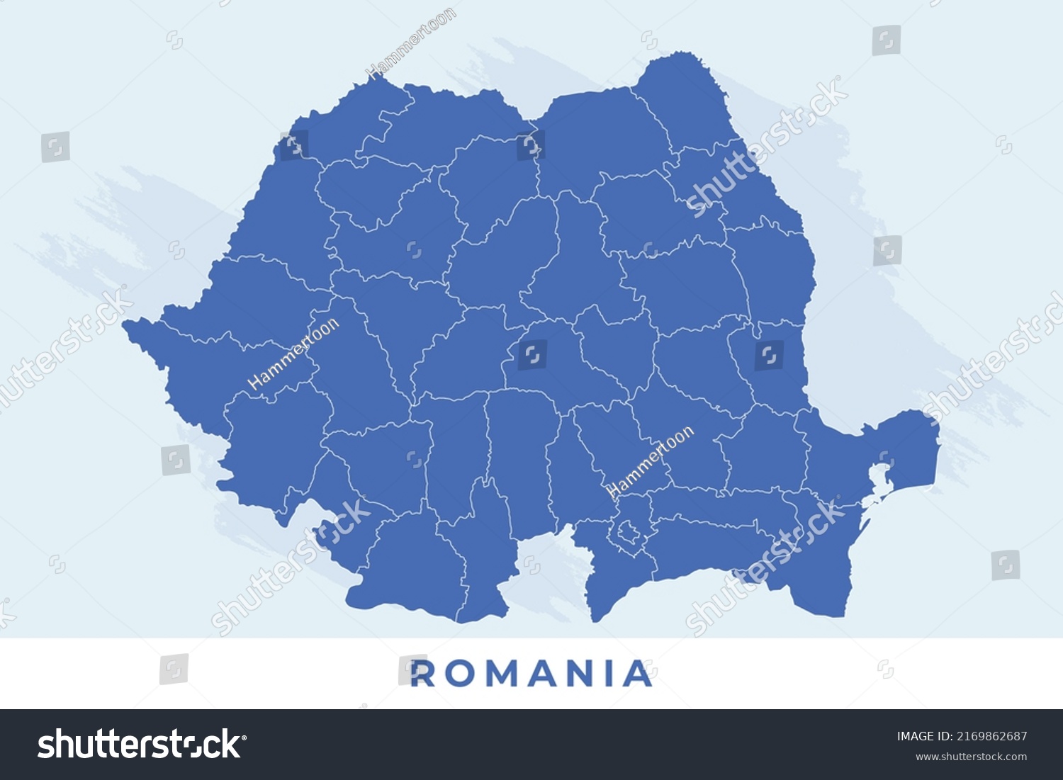 National Map Romania Romania Map Vector Stock Vector (Royalty Free ...