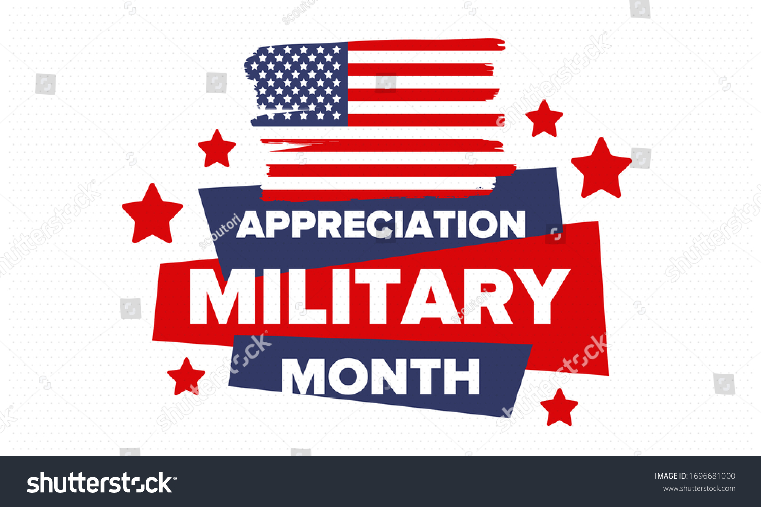 National Military Appreciation Month May Annual Stock Vector (Royalty ...