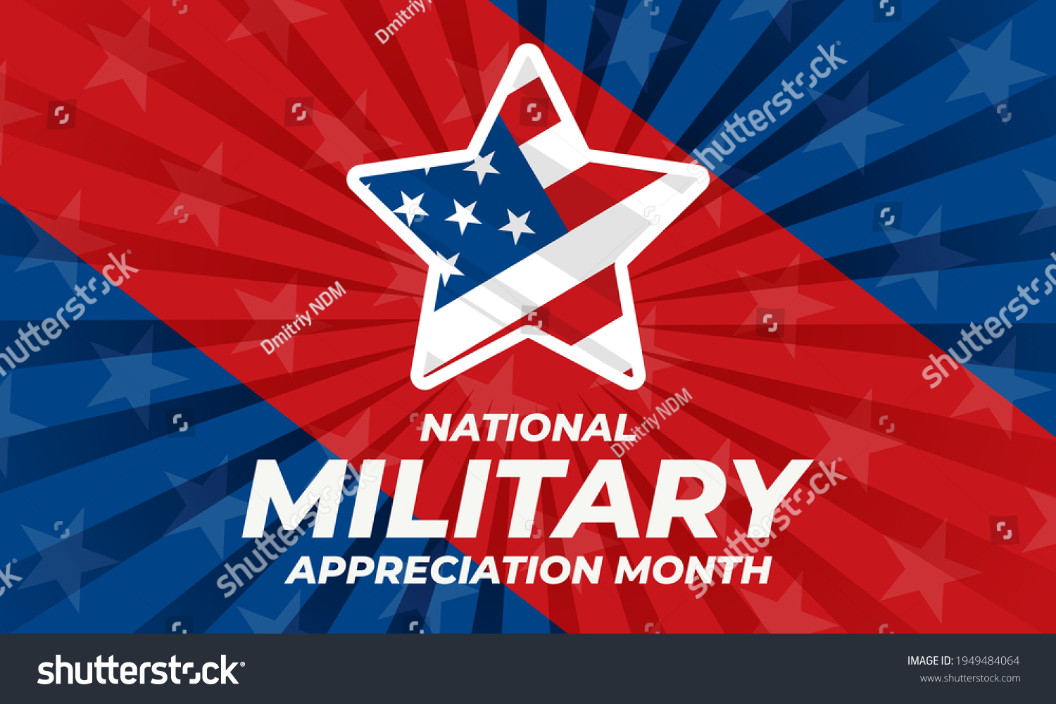 National Military Appreciation Month May Celebrated Stock Vector ...