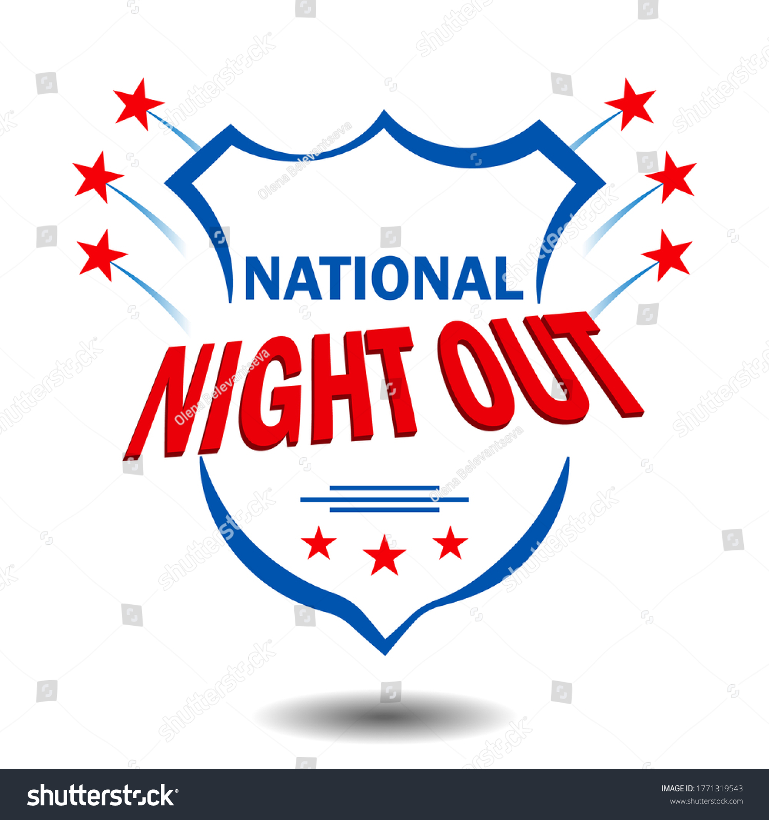 National Night Out Sign Poster Design Stock Vector (Royalty Free