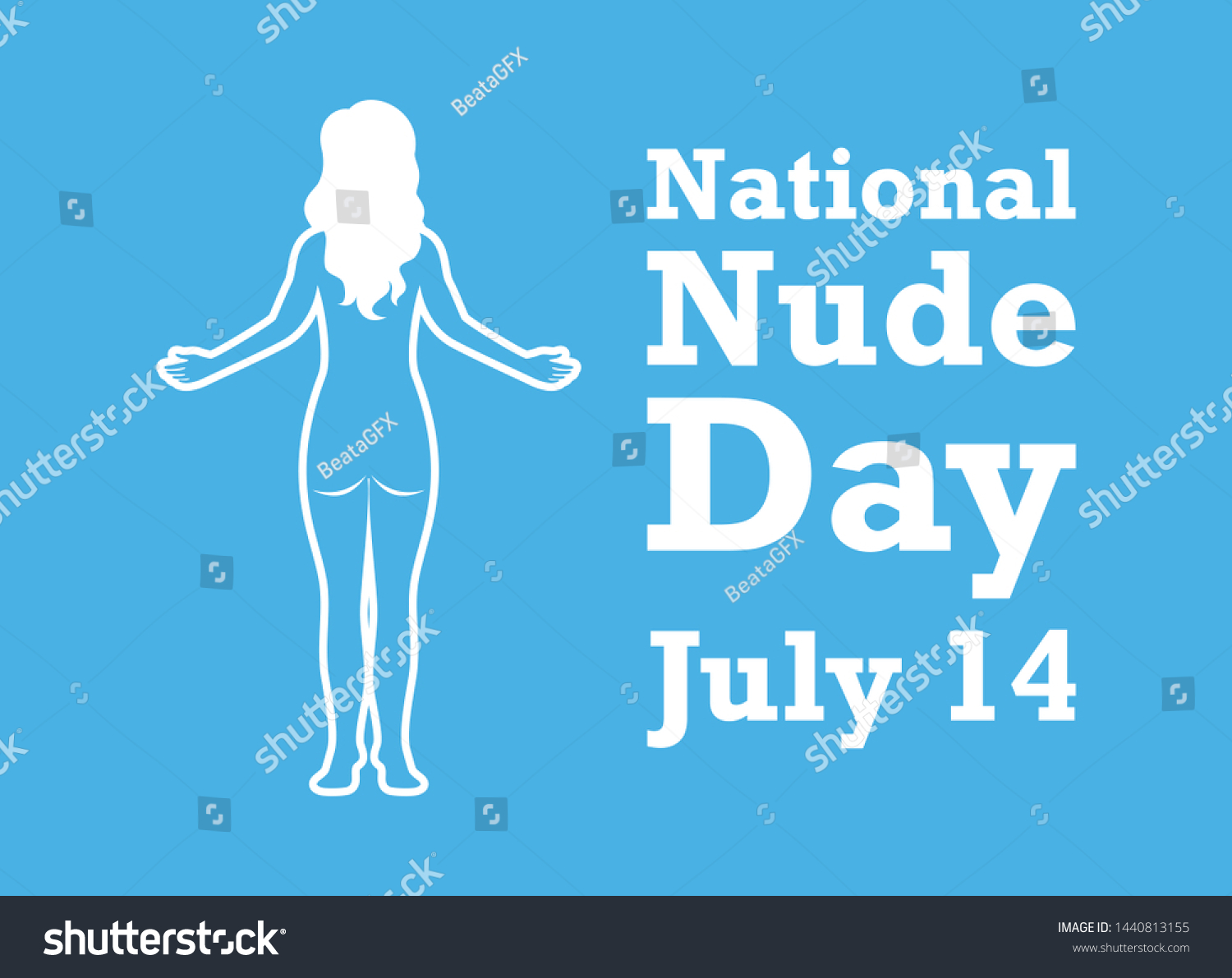 National Nude Day Vector Woman Silhouette Vector De Stock Libre De