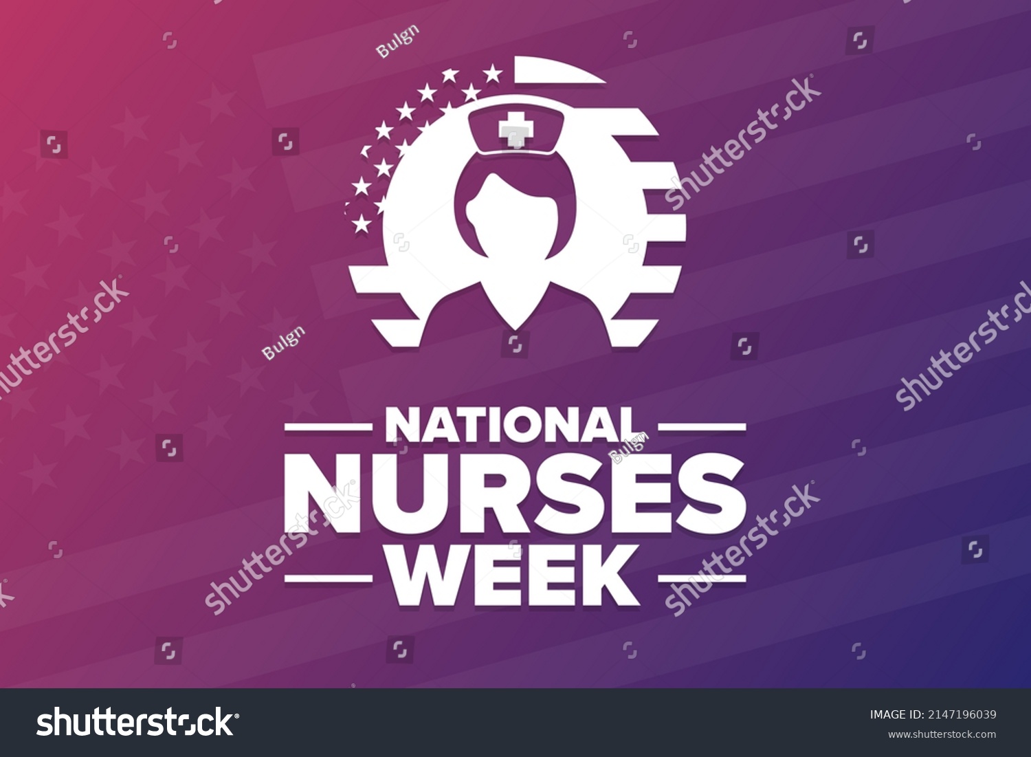 National Nurses Week Holiday Concept Template Stock Vector (Royalty