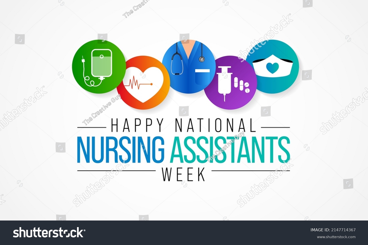 SVG of National Nursing assistants week is observed every year in June, The main role of a CNA is to provide basic care to patients and help them with daily activities. vector illustration svg