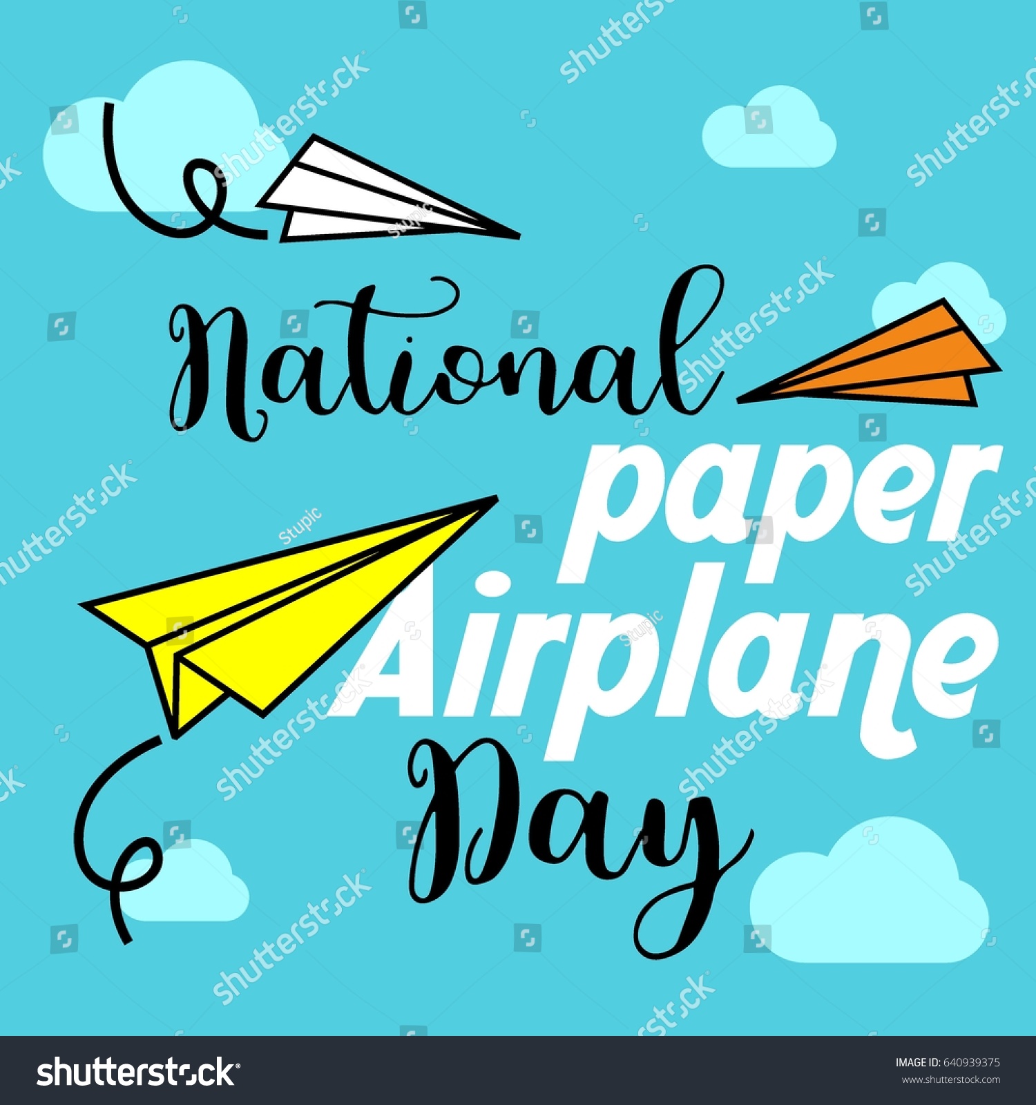 National Paper Airplane Day Illustration Stock Vector (Royalty Free