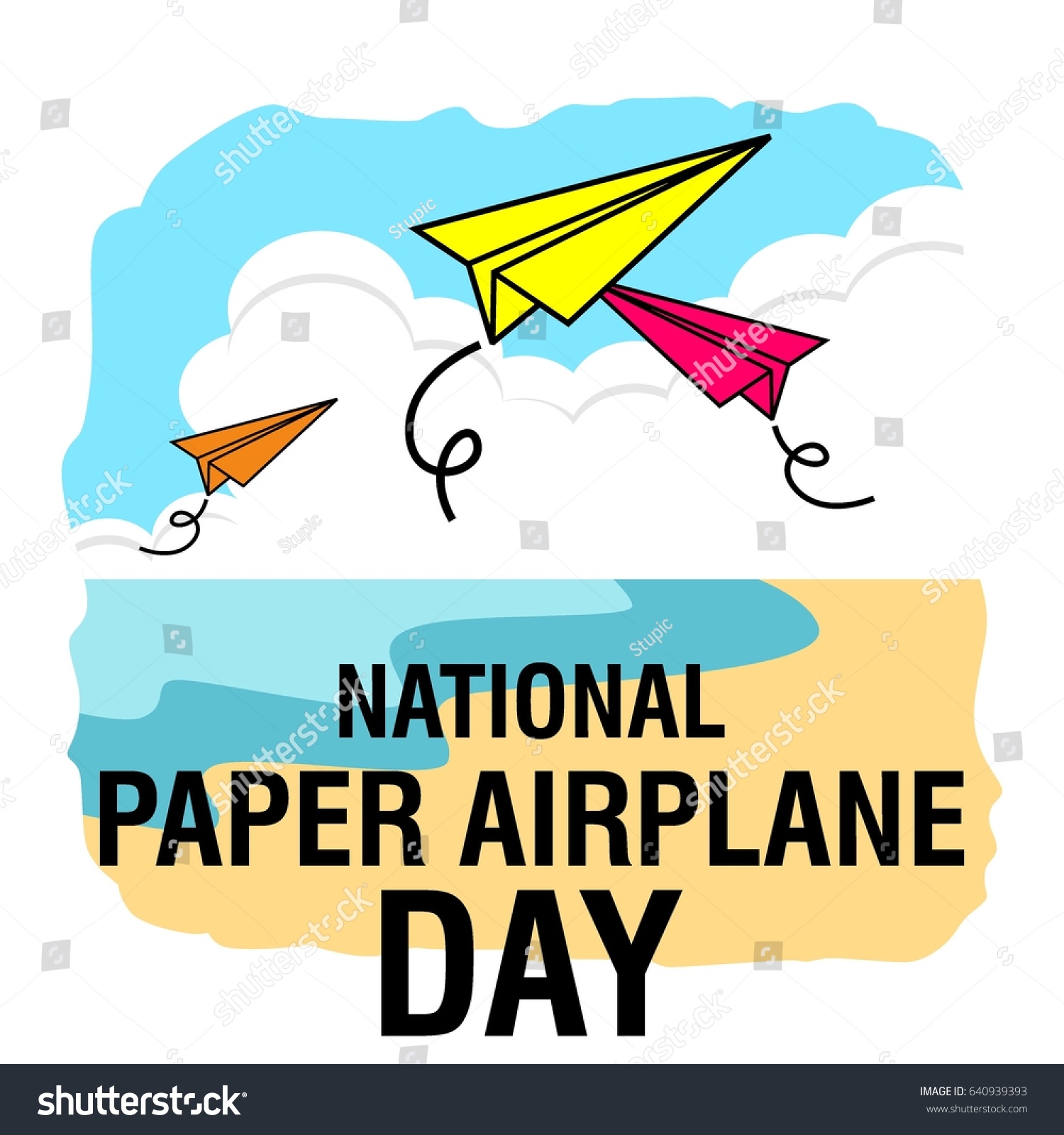National Paper Airplane Day Illustration Stock Vector (Royalty Free