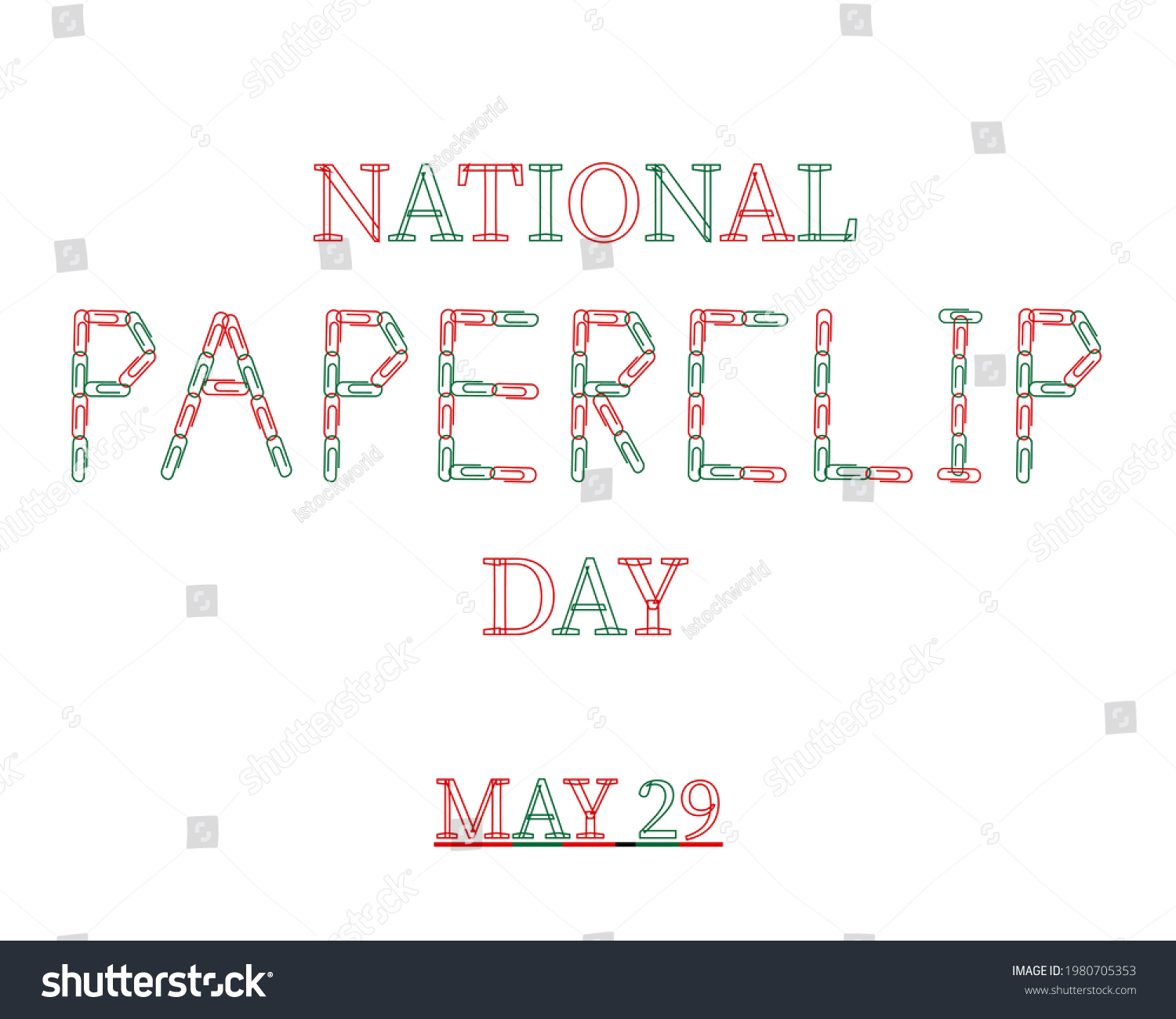 SVG of National paperclip day . 29 may   celebrated as National paperclip day . vector illustrator as a poster banner template . svg
