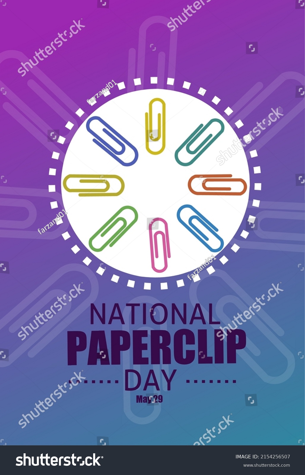 SVG of National paperclip day vector illustration may 29, suitable for web banner or card svg