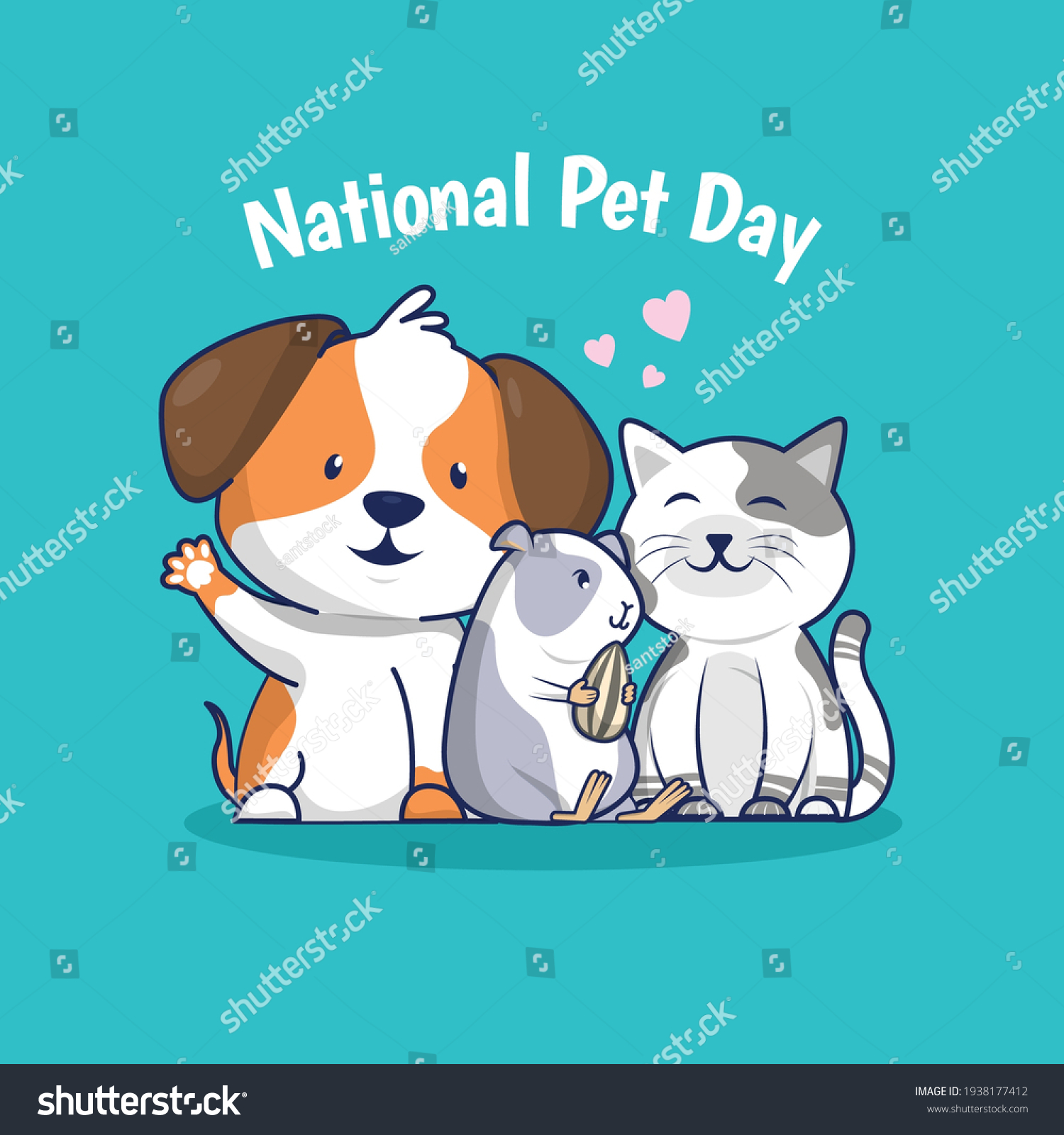 National Pet Day Holiday Social Media Stock Vector (Royalty Free