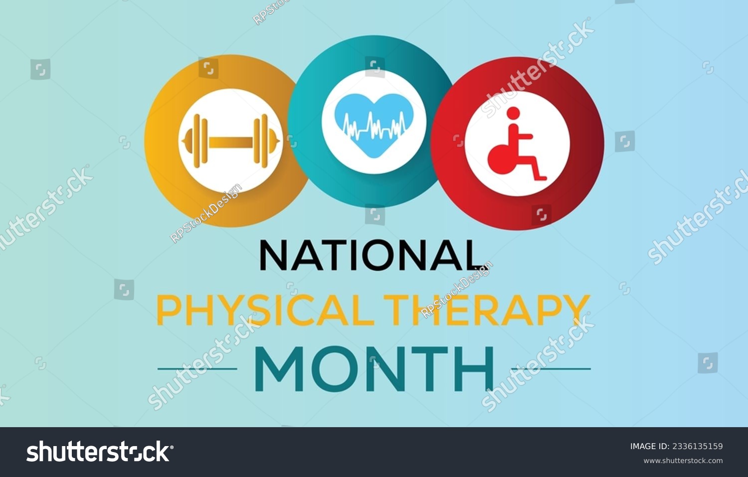 SVG of National Physical Therapy Month is observed every year on  october . banner, poster, card, background design. svg