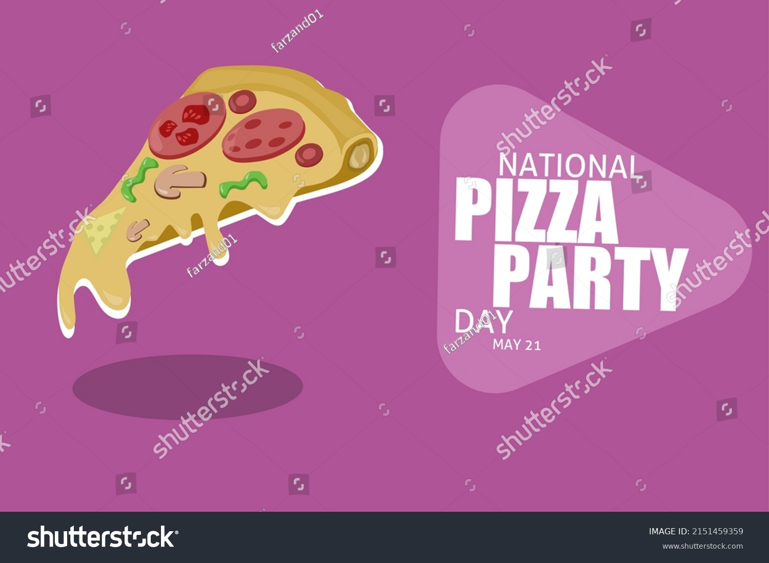 National Pizza Party Day Vector Illustration Stock Vector (Royalty Free