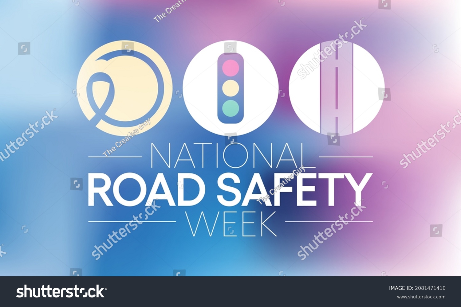 National Road Safety Week Observed Every Stock Vector Royalty Free