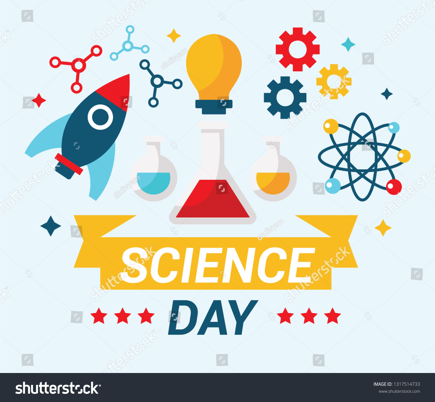 National Science Day Poster All Science Stock Vector (Royalty Free ...