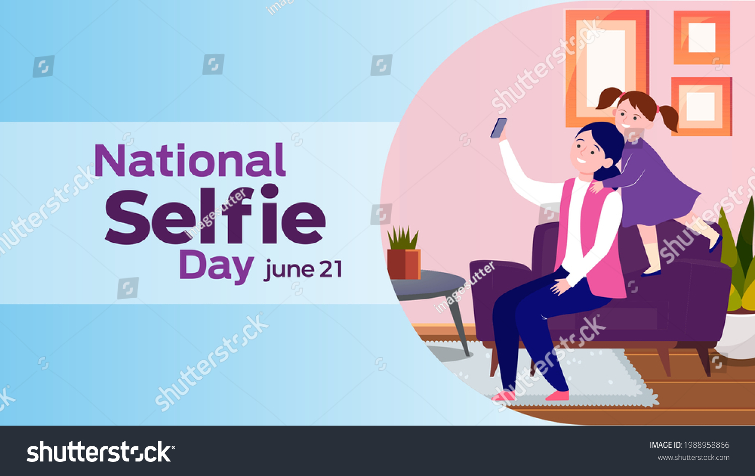 National Selfie Day On June 21 Stock Vector Royalty Free 1988958866 Shutterstock