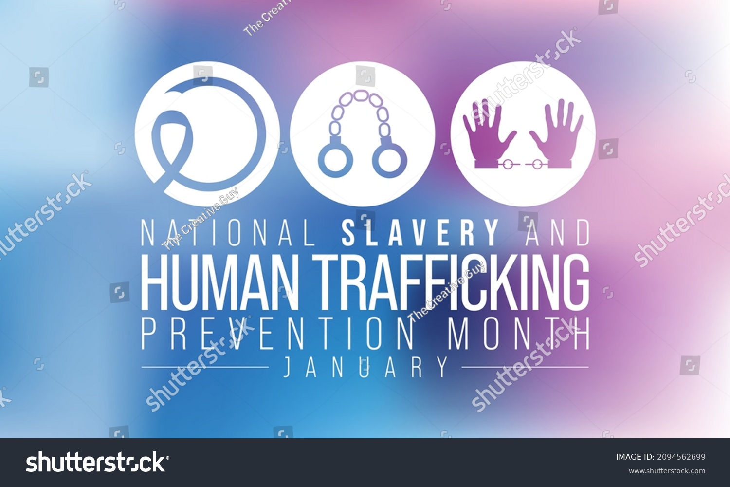 National Slavery Human Trafficking Prevention Month Stock Vector