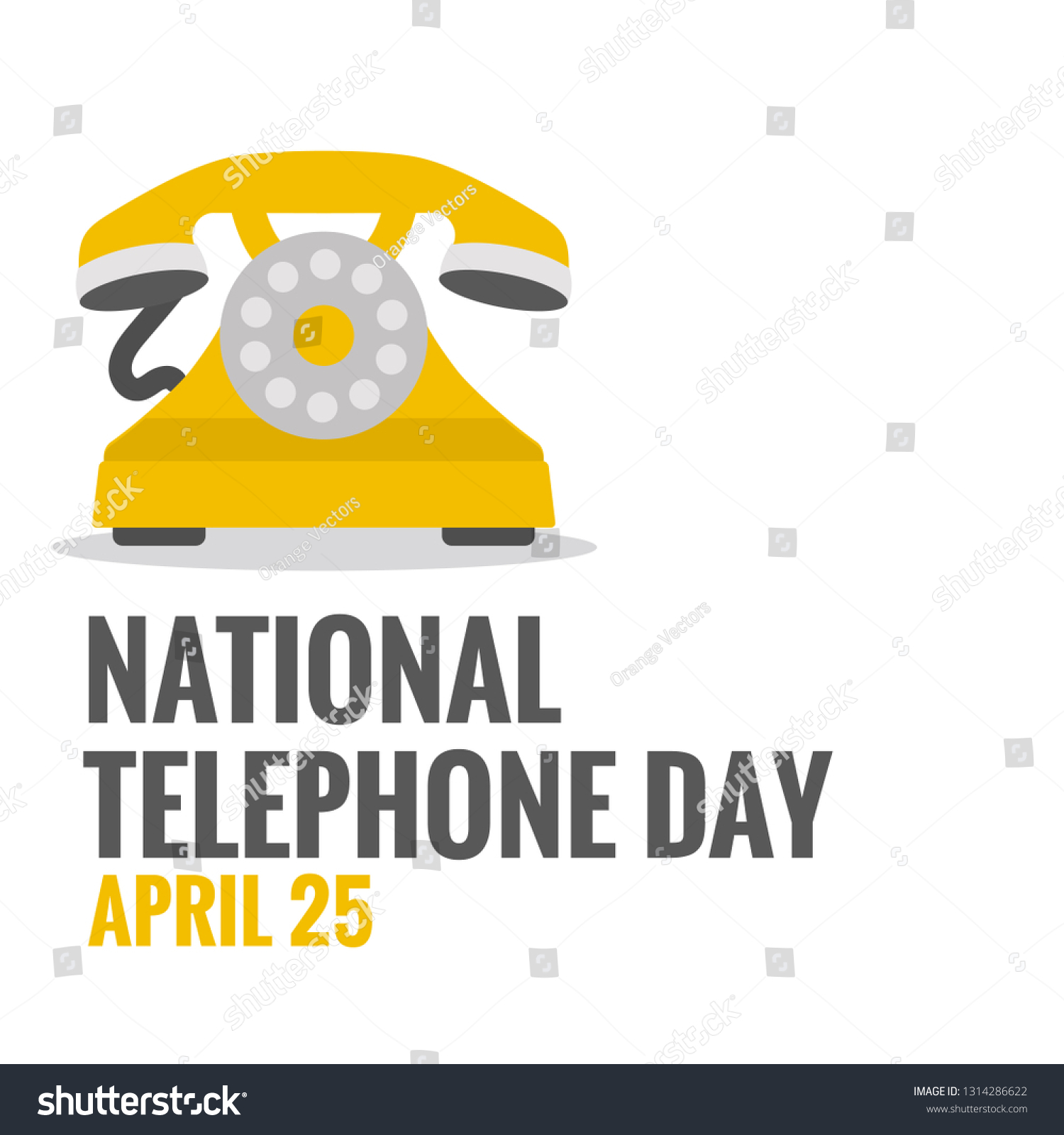 National Telephone Day 25 April Poster Stock Vector (Royalty Free