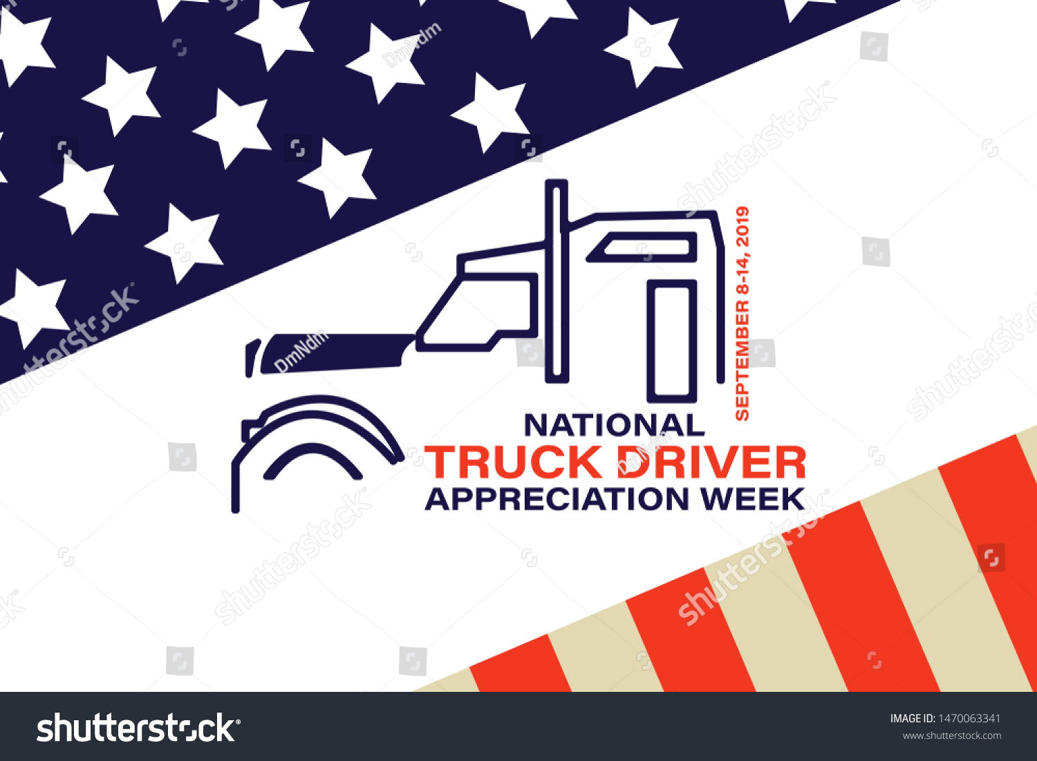 National Truck Driver Appreciation Week Celebrate Stock Vector (Royalty