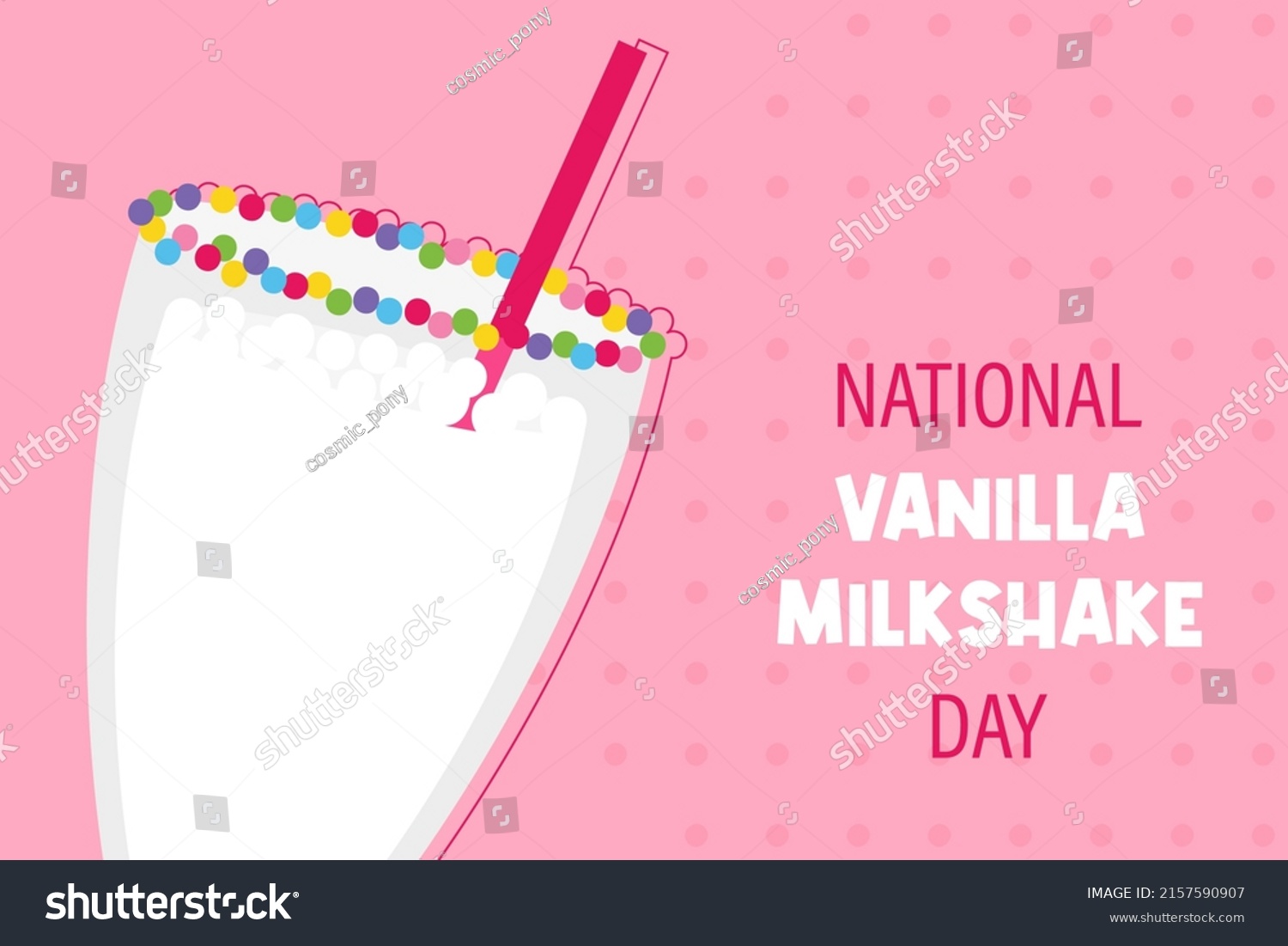 National Vanilla Milkshake Day Greeting Card Stock Vector (Royalty Free