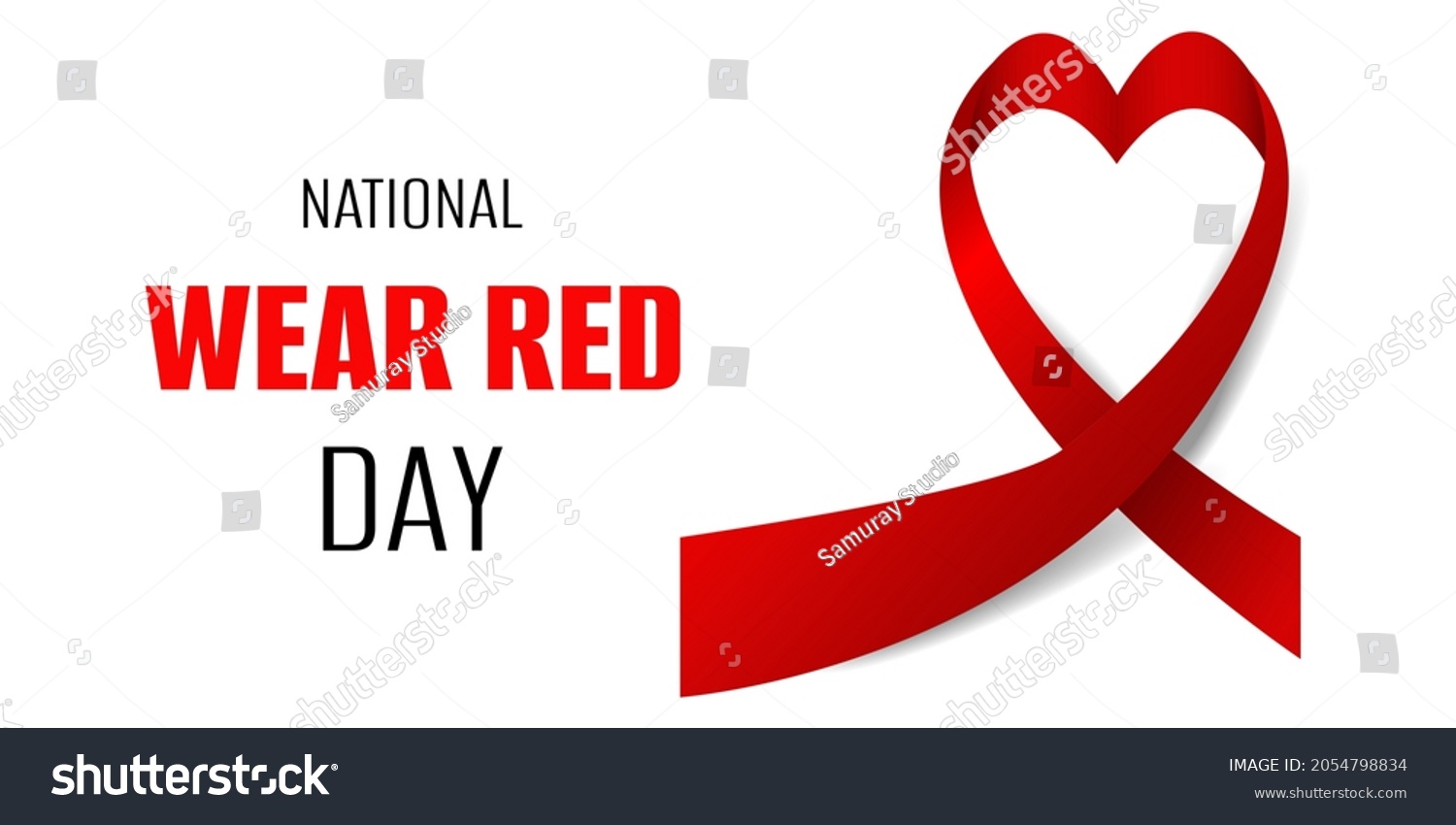 National Wear Red Day Poster Banner Stock Vector (Royalty Free