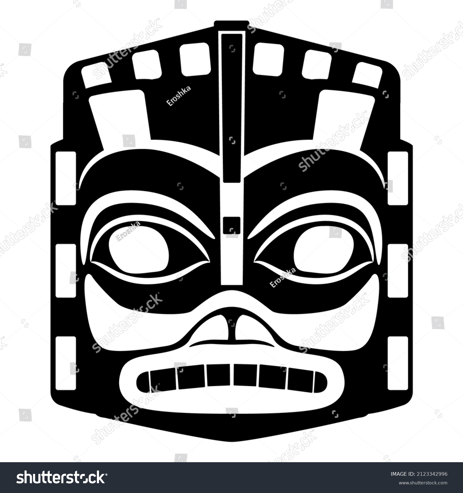 Native American Ethnic Mask Haida Indians Stock Vector (Royalty Free ...