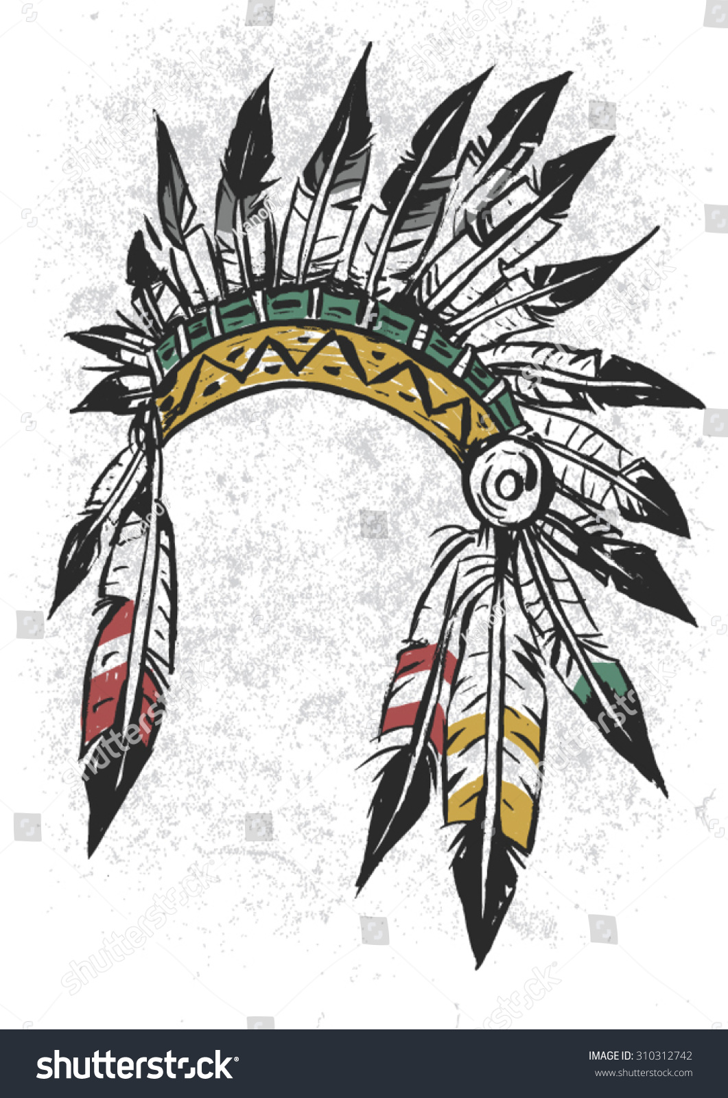 Native American Indian Chief Headdress Stock Vector 310312742 ...