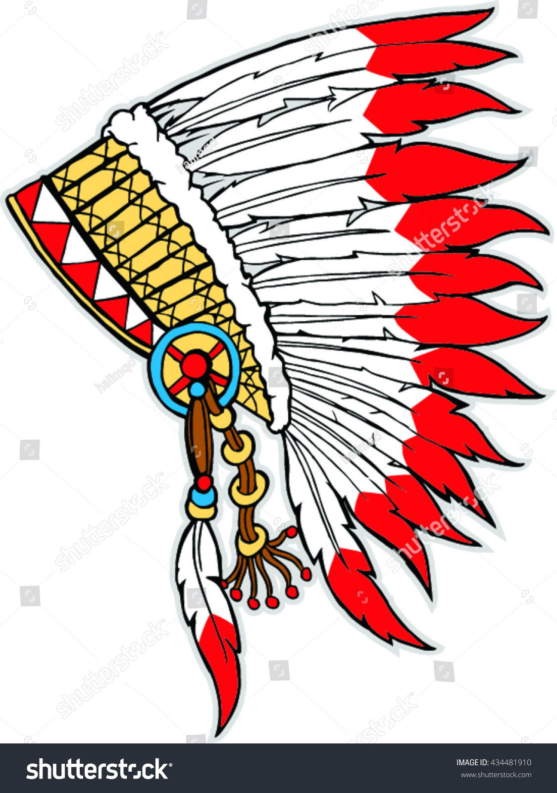 Native American Indian Headdress Vector Illustration Stock Vector ...