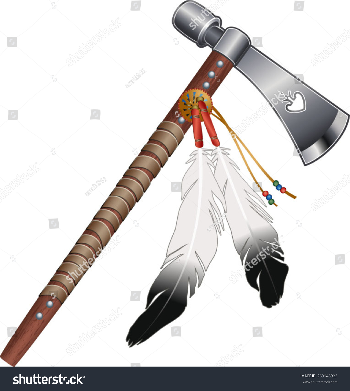 Native American Indian Tomahawk Stock Vector 263946923 - Shutterstock