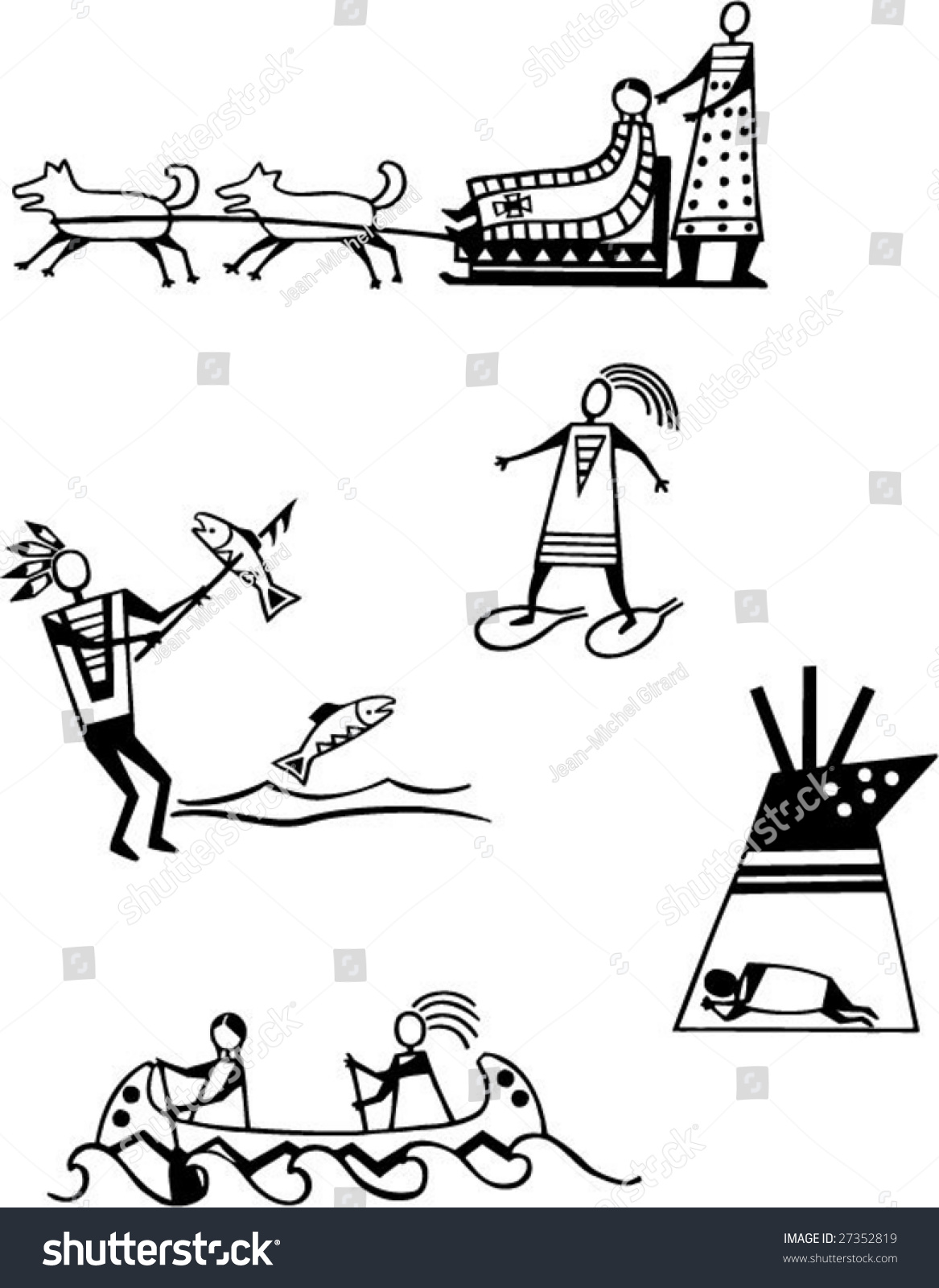 Native American Pictograms Stock Vector (Royalty Free) 27352819 ...