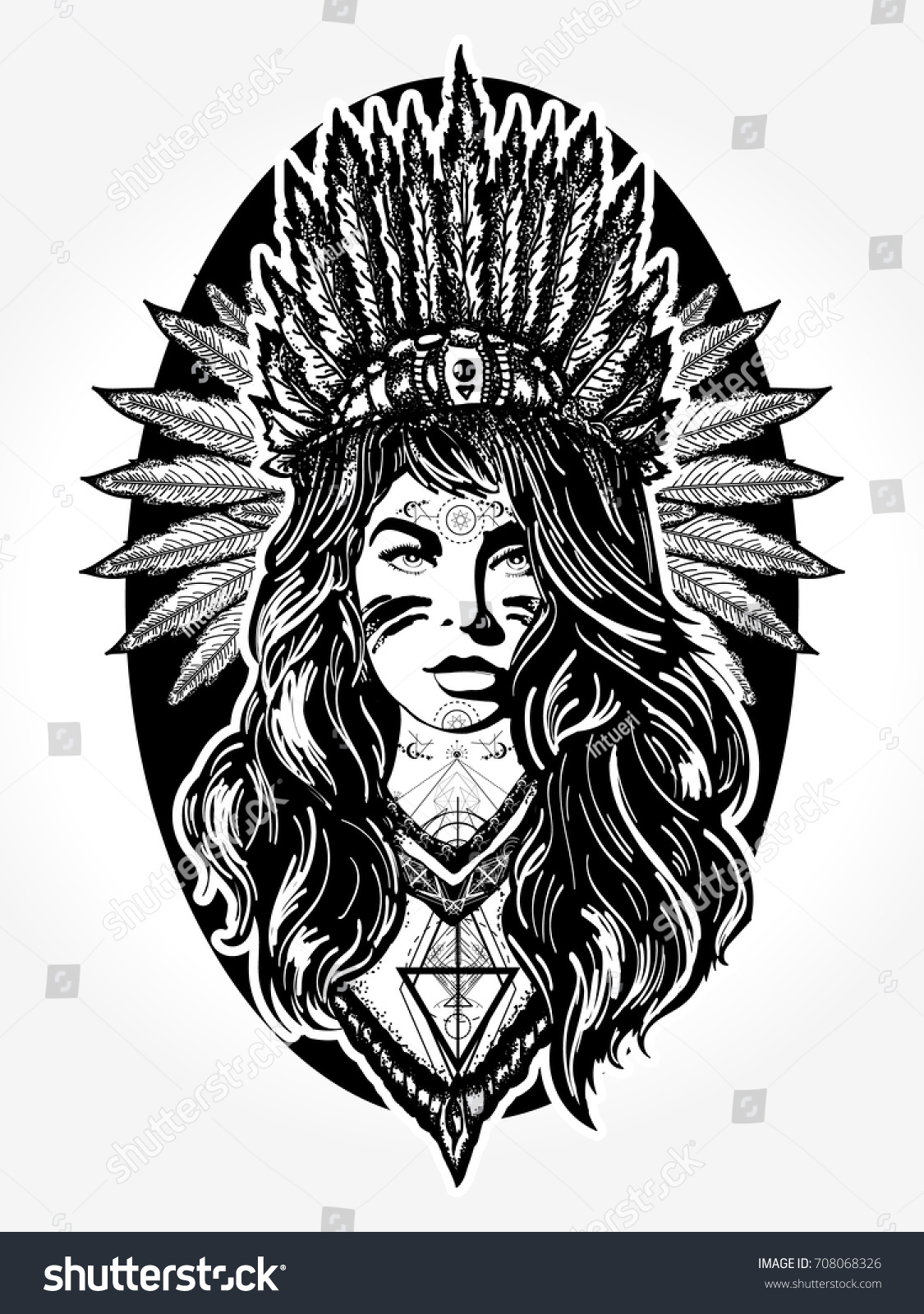 native american woman tattoo art ethnic stock vector 708068326 native american woman tattoo art ethnic stock vector 708068326