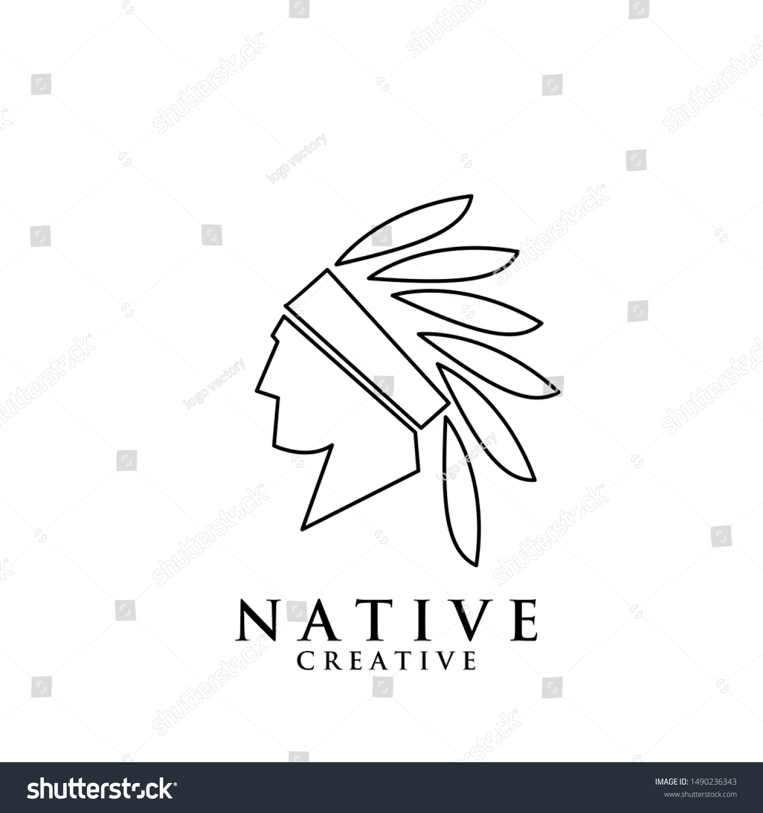 Native Apache Indian Logo Icon Designs Stock Vector (Royalty Free ...