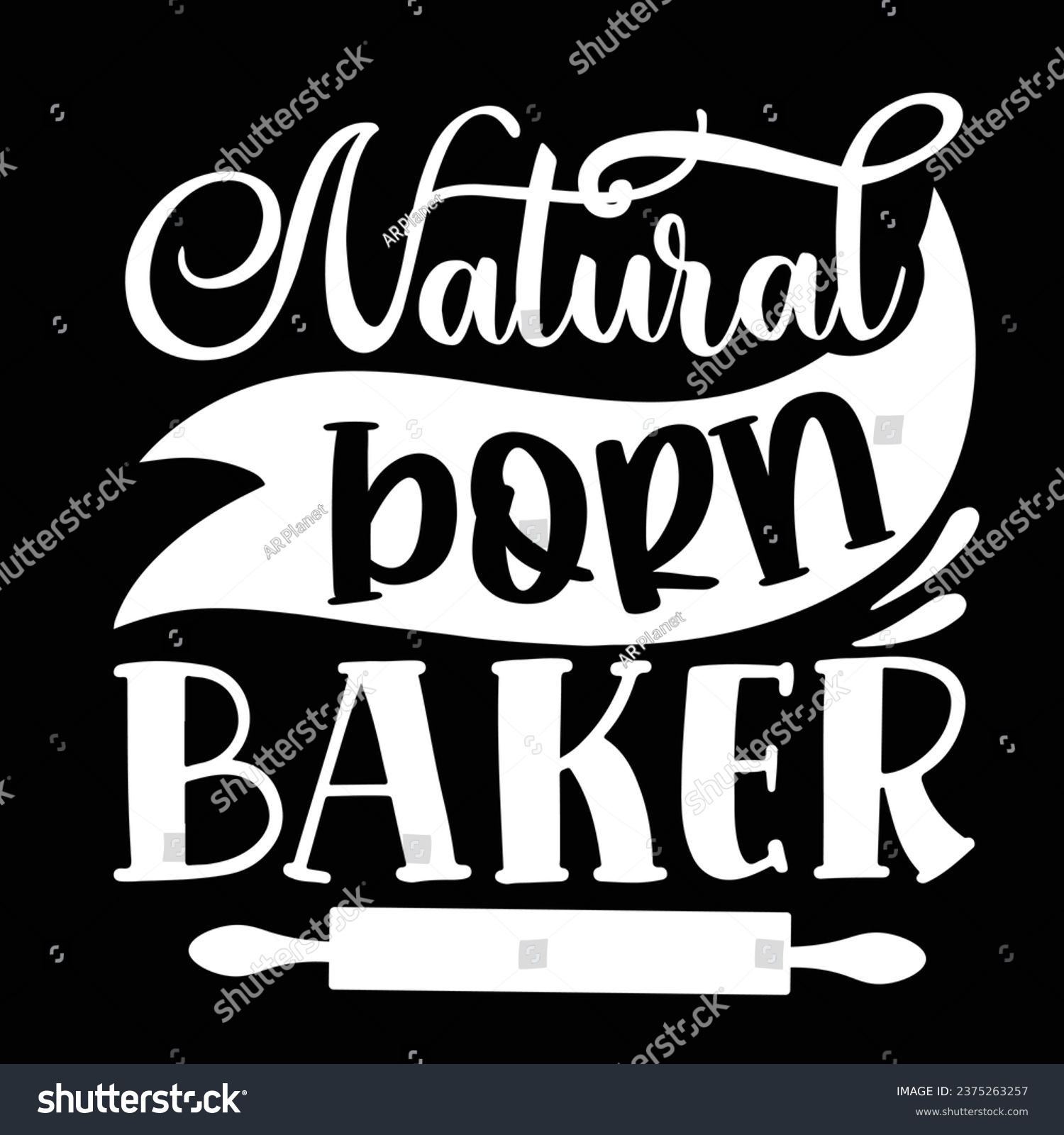 SVG of Natural born baker Apron design svg