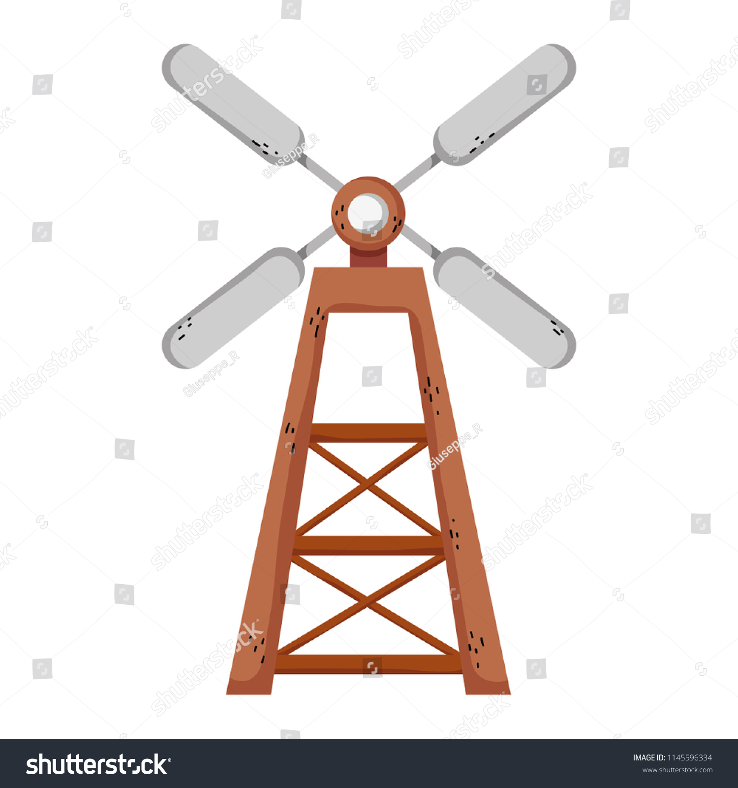 Nature Windmill Organic Agriculture Farm Royalty Free Stock Image