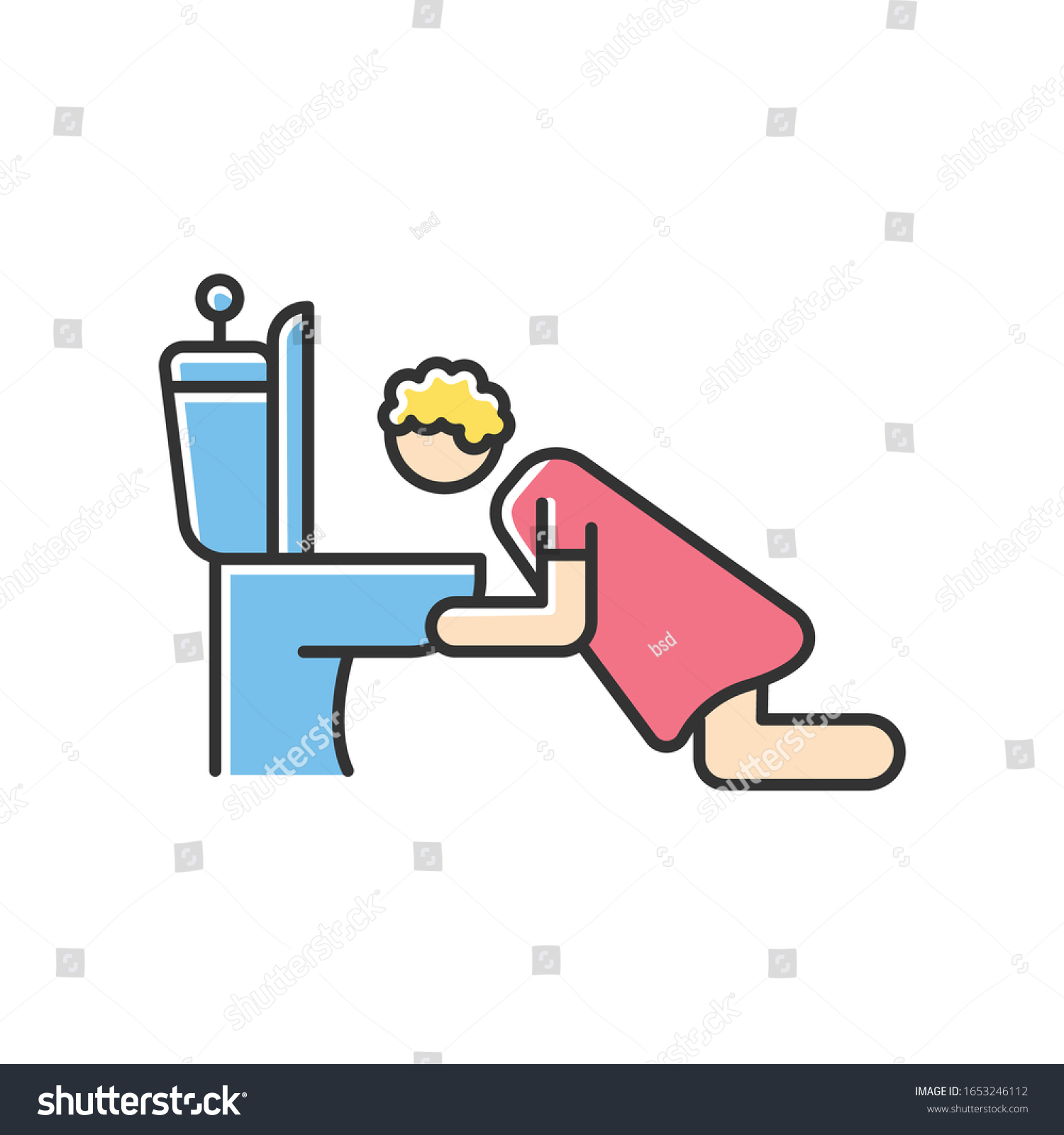 Nausea Rgb Color Icon Morning Sickness Stock Vector Royalty Free 1653246112