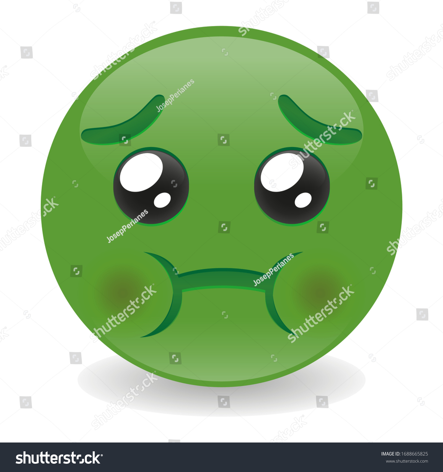 Nauseated Emoji Green Face Disgust Emoticon Stock Vector Royalty Free