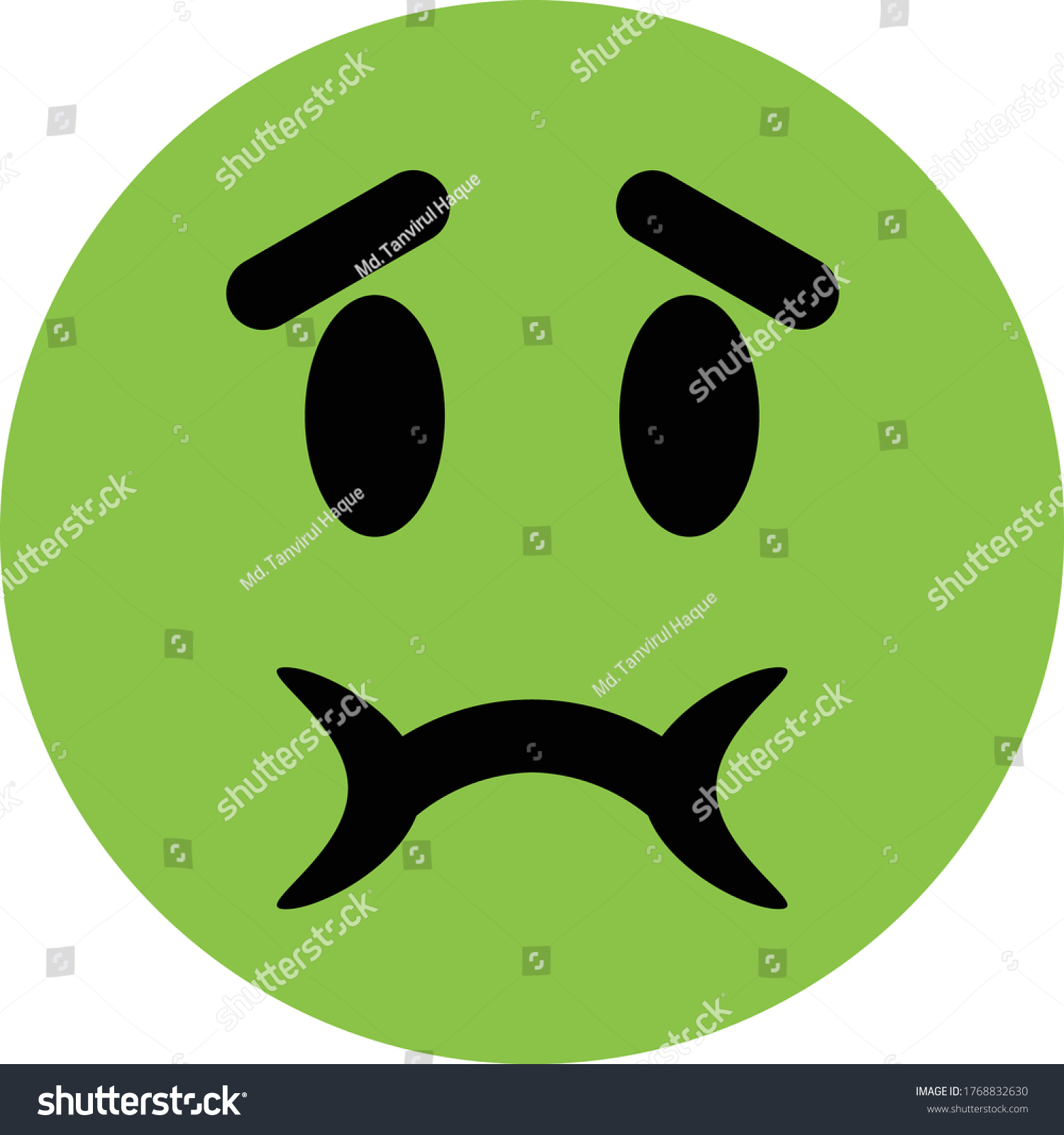 Nauseated Face Emoji Emoticon Stock Vector (Royalty Free) 1768832630
