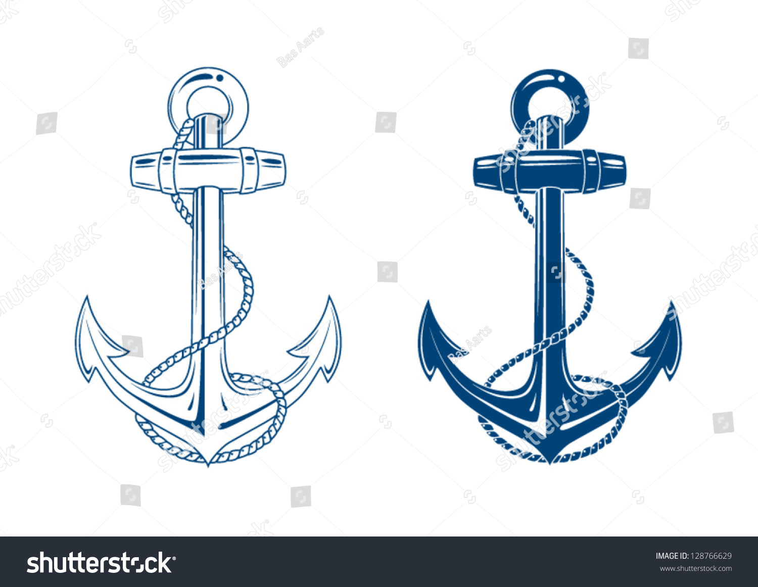 SVG of Nautical Anchor vector isolated white, blue svg