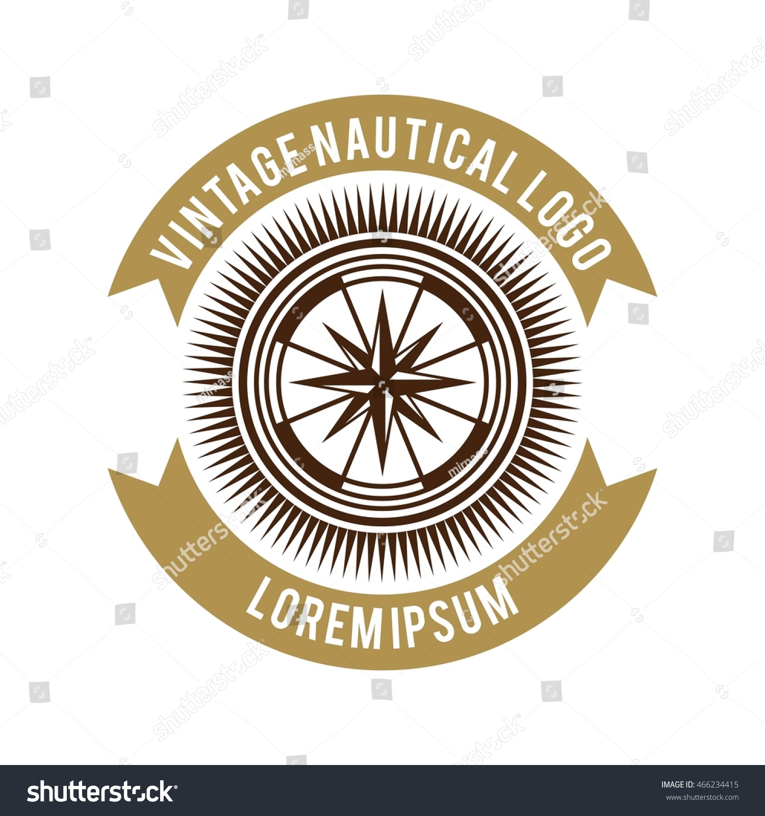 Nautical Logo Design Template Stock Vector (Royalty Free) 466234415 ...