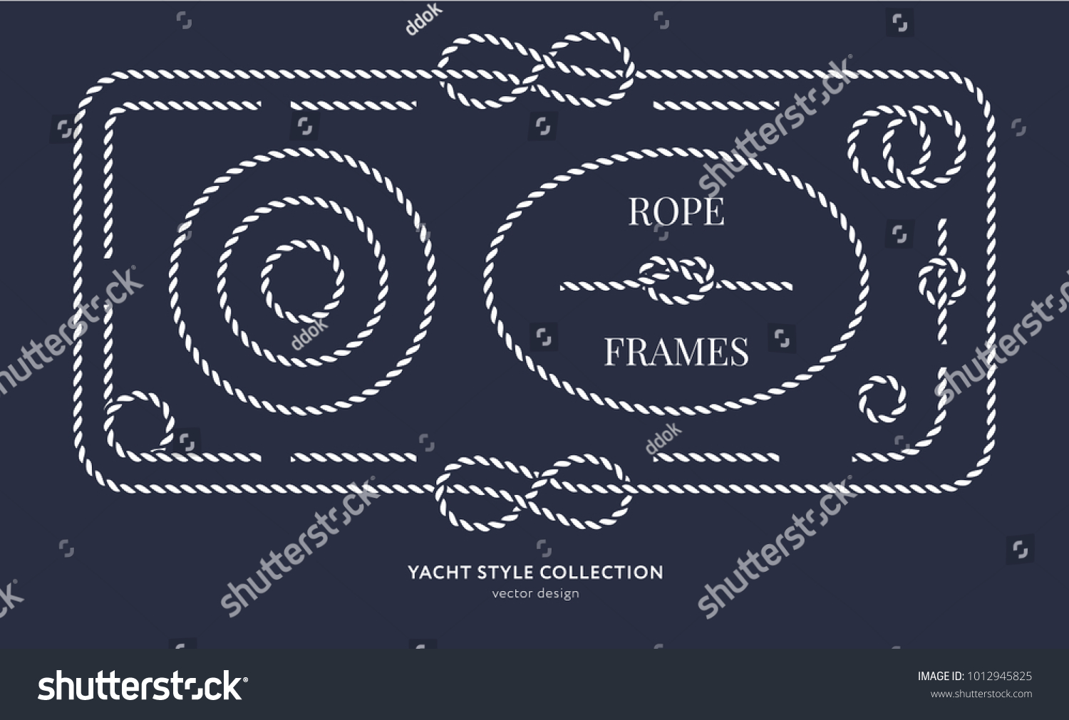 Nautical Rope Knots Frames Set Yacht Stock Vector Royalty Free